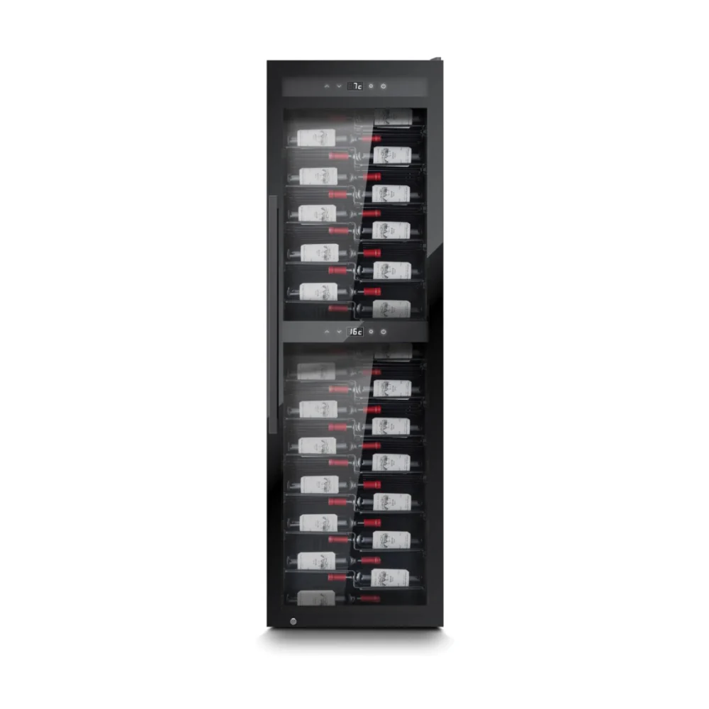 Caso 141 Bottle Presentation Style Lockable Wine Fridge With UV Glass Silver