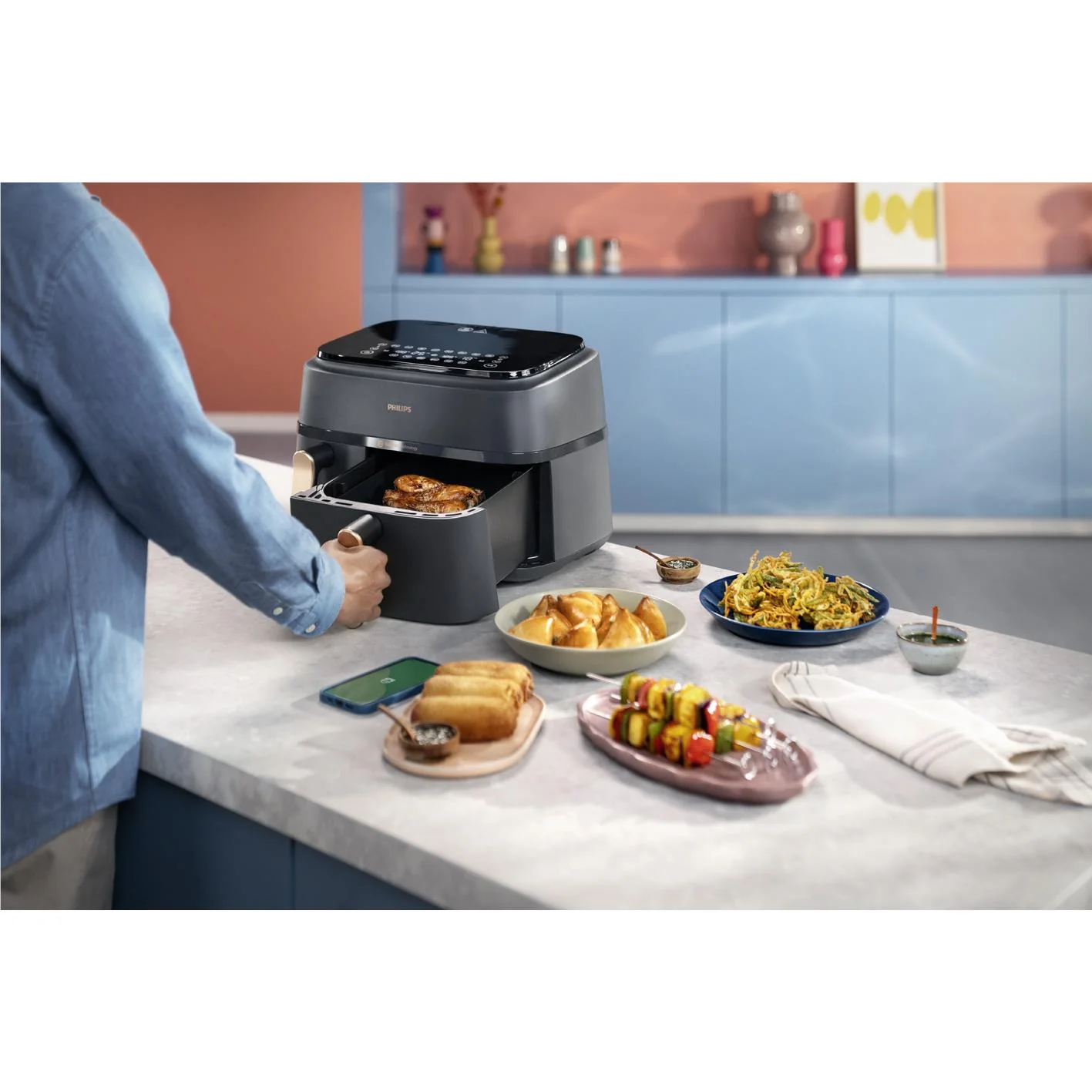 111-philips-3000-series-dual-basket-9l-air-fryer-xxl-grey--10.webp Philips 3000 Series Dual Basket 9L Air Fryer XXL (Grey)