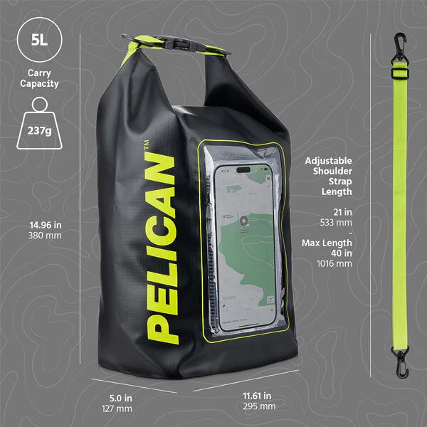 Pelican Marine Waterproof Dry Bag 5L - Black/Green