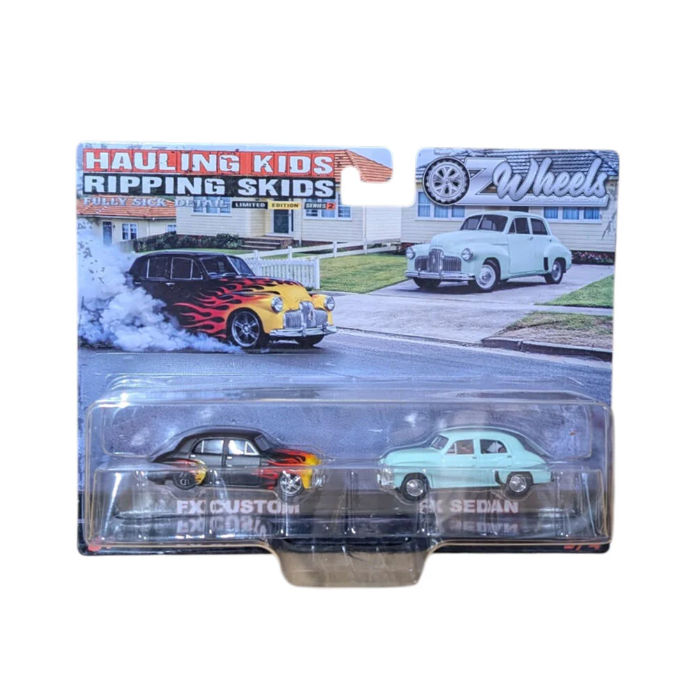 OZ Wheels 1:64 FSD Hauling Kids & Ripping Skids Holden FX Custom & FX Sedan Set