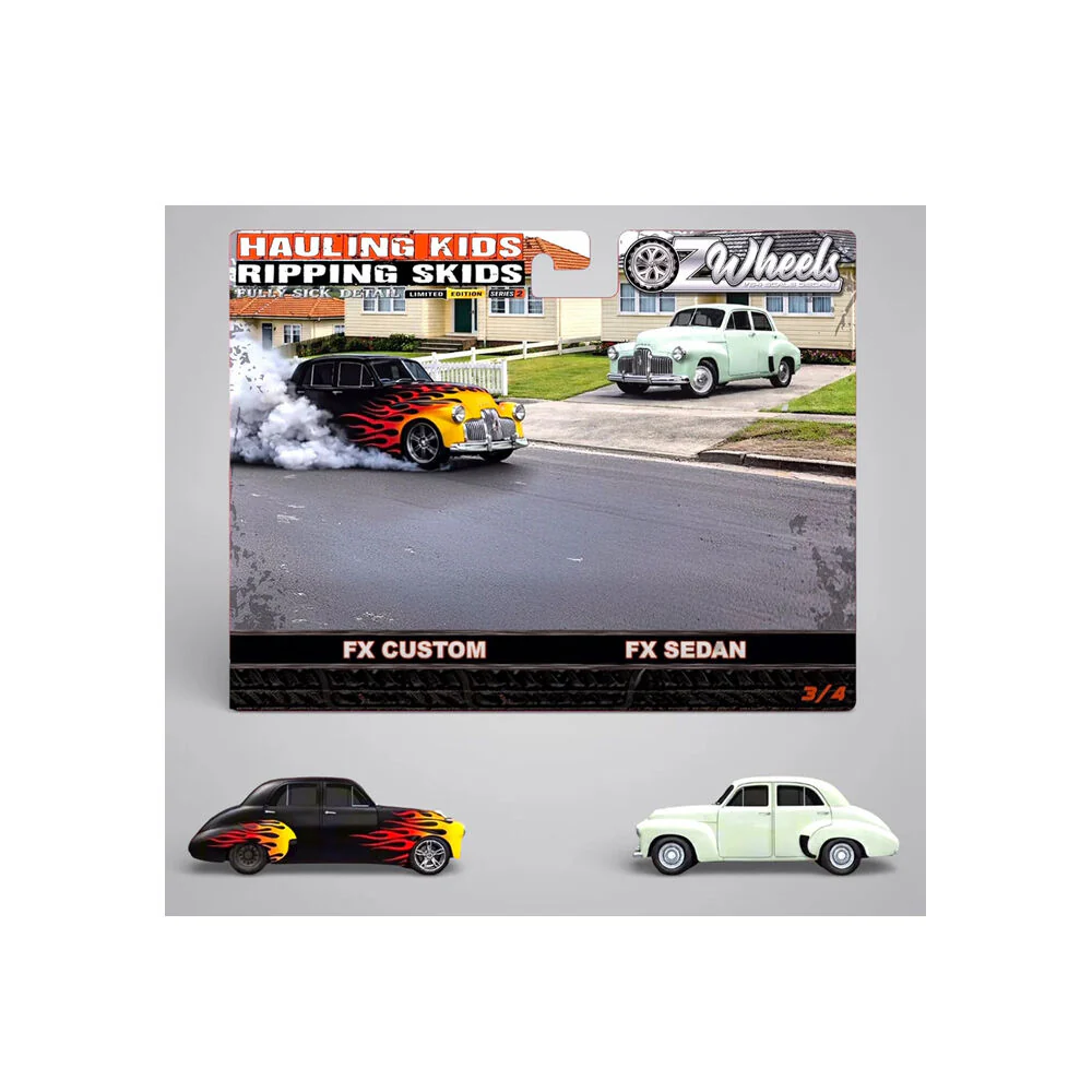 OZ Wheels 1:64 FSD Hauling Kids & Ripping Skids Holden FX Custom & FX Sedan Set