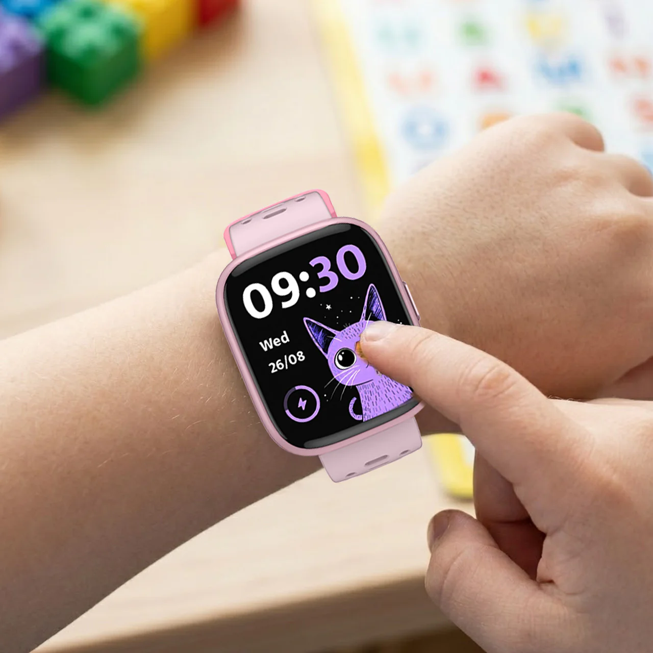 Laser v-Fitness Kids Smart Watch with Apple Find My (Pink)