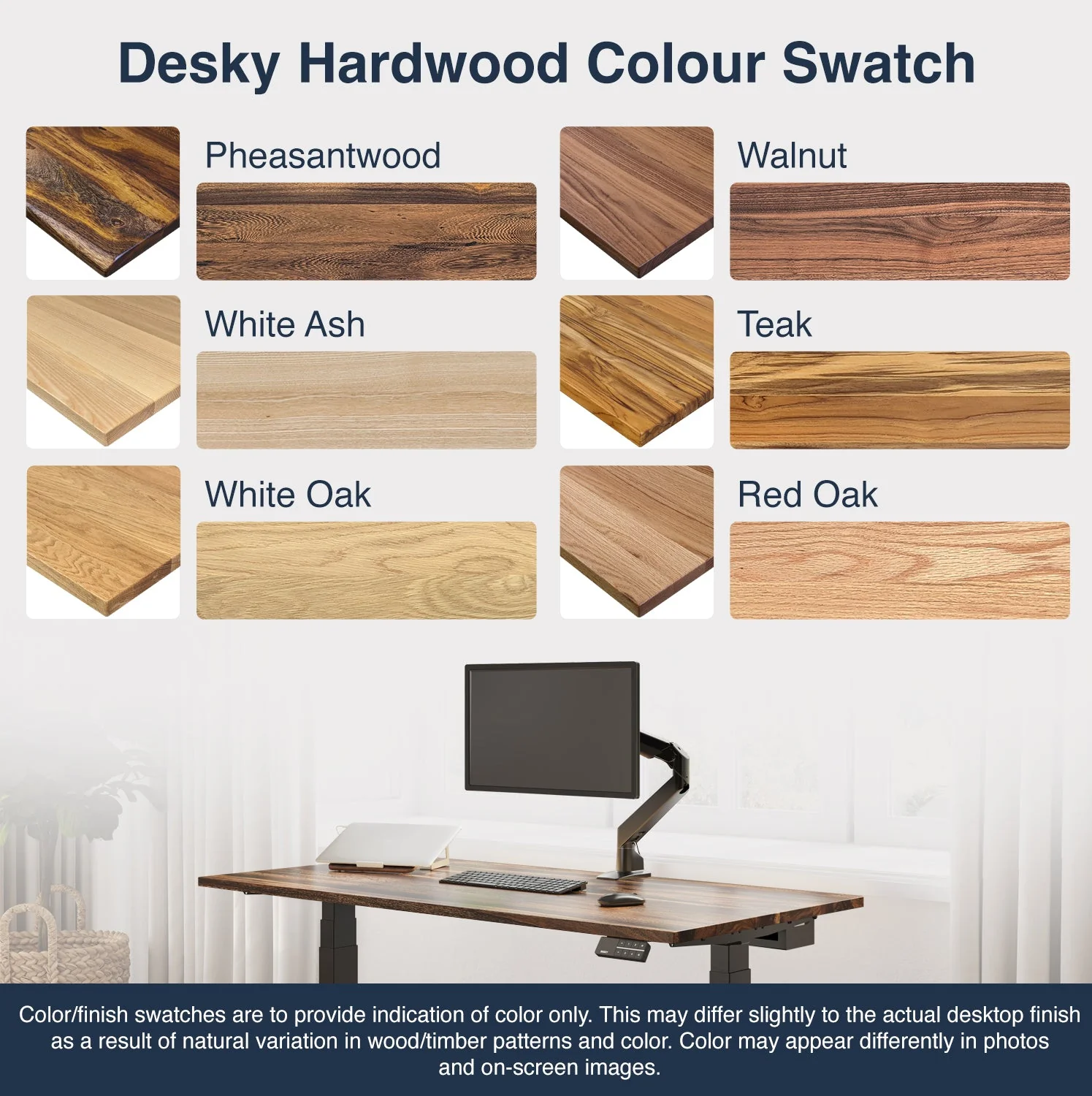 Desky Dual Hardwood Sit Stand Desk 200cm Walnut Desktop and Grey Frame