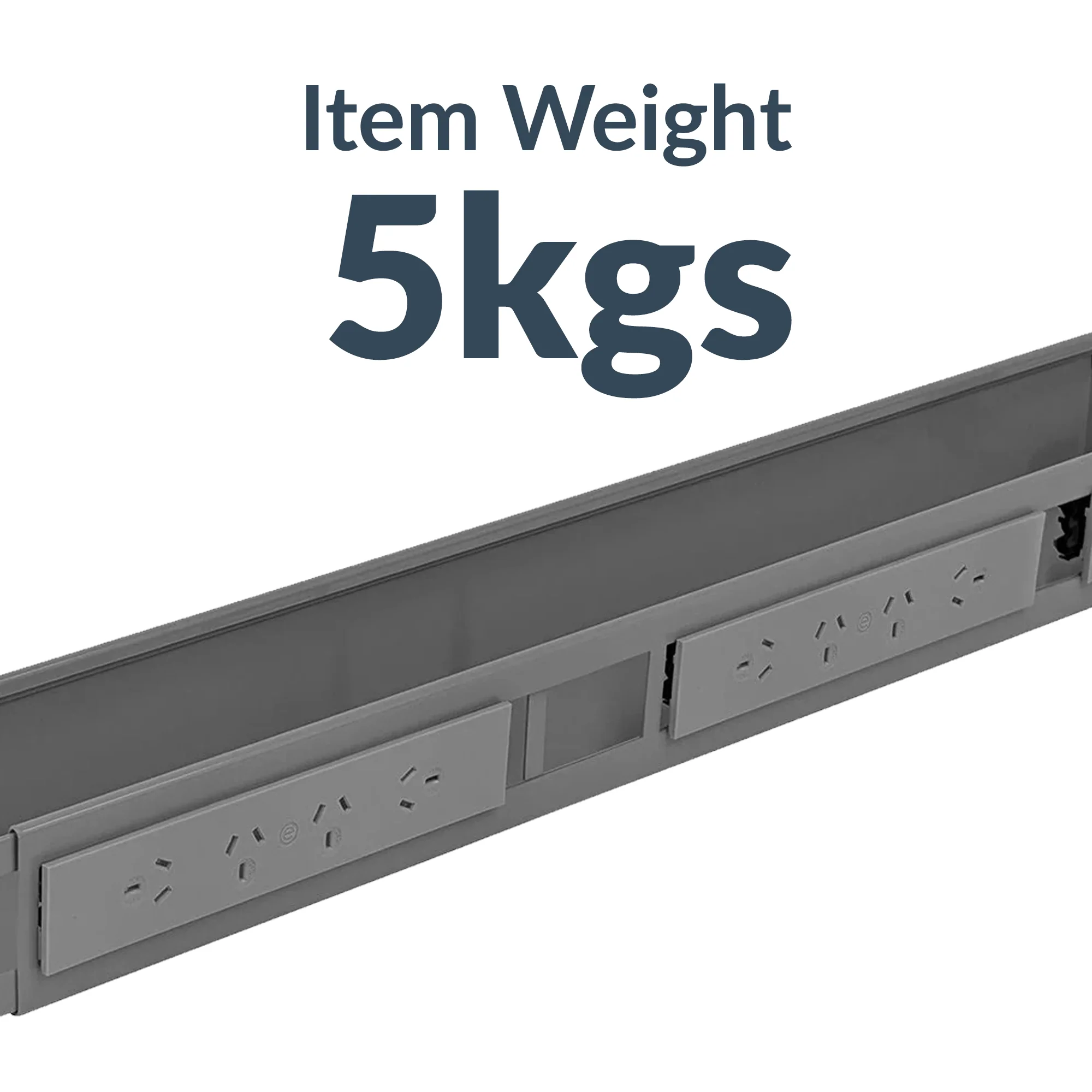 Desky Integrated Cable & Data Channel 10-Plug Space Grey
