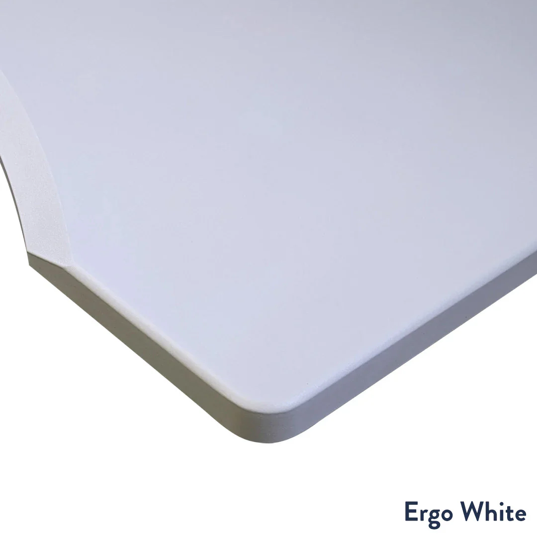 Desky Dual Ergo Edge Sit Stand Desk 180cm White Desktop and Matte Black Frame