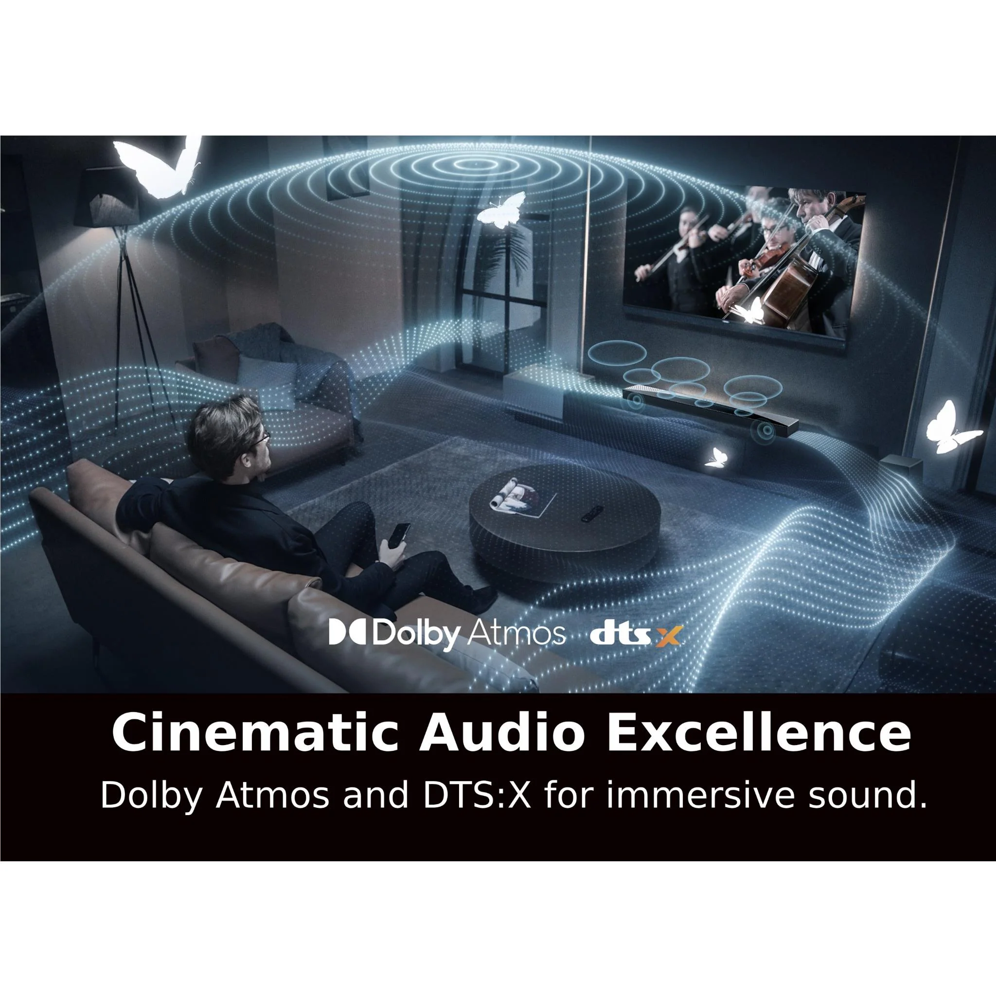 TCL Q85H Pro 860W 7.1.4ch Dolby Atmos Soundbar with Wireless Subwoofer