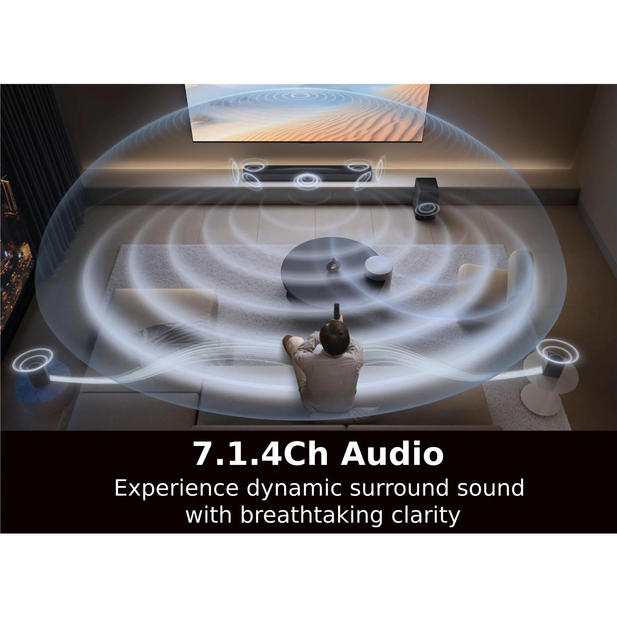 TCL Q85H Pro 860W 7.1.4ch Dolby Atmos Soundbar with Wireless Subwoofer