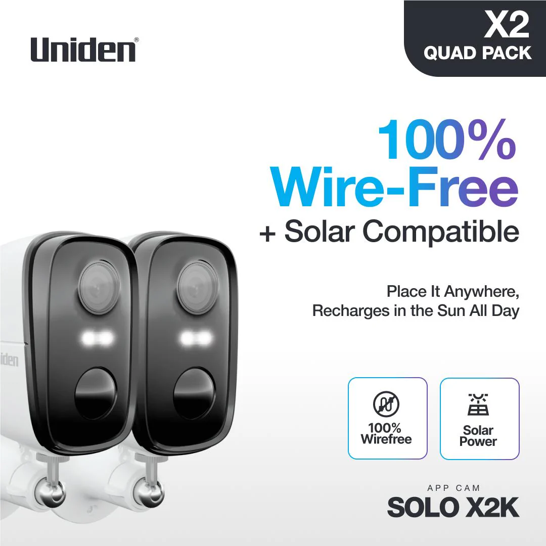 Uniden App Cam Solo  X2K Outdoor Wirefree Security Camera 2 Pack