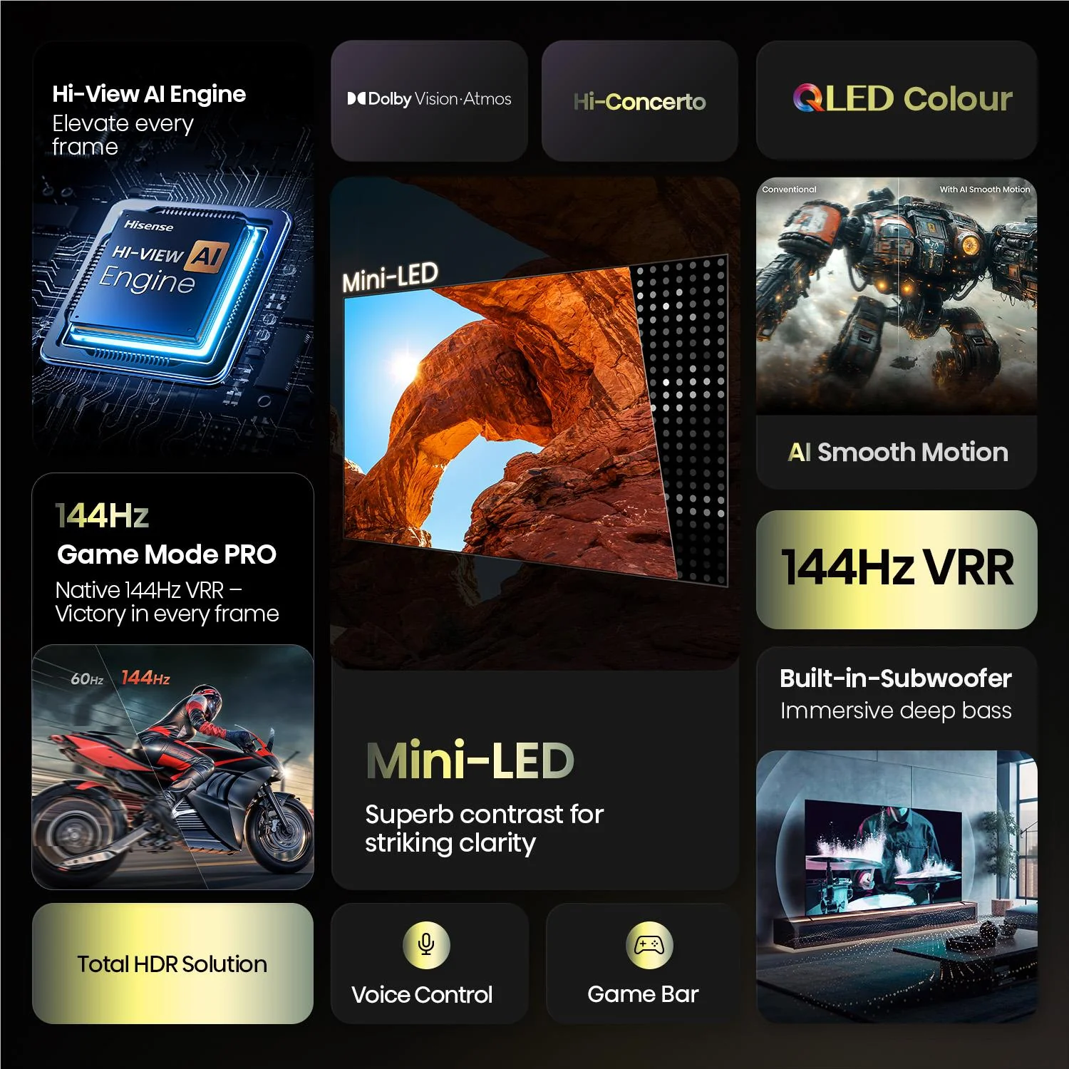 Hisense 55" U6QAU PRO 4K ULED Mini-LED Smart TV [2025]
