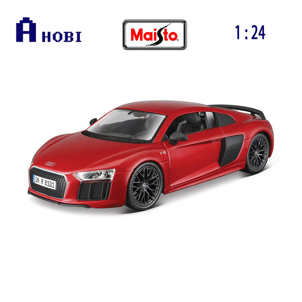 1464-maisto-licensed-1-24-scale-assembly-line-audi-r-8-v-10-plus-2016-diecast-model-car-red-3.webp Maisto Licensed 1:24 Scale Assembly Line Audi R-8 V 10 Plus 2016 Diecast Model Car Red
