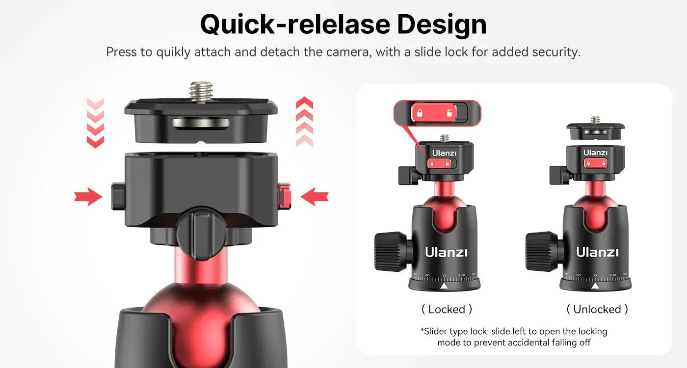 Ulanzi TT31 Claw Quick Release Camera Tripod & Monopod T050CNB1