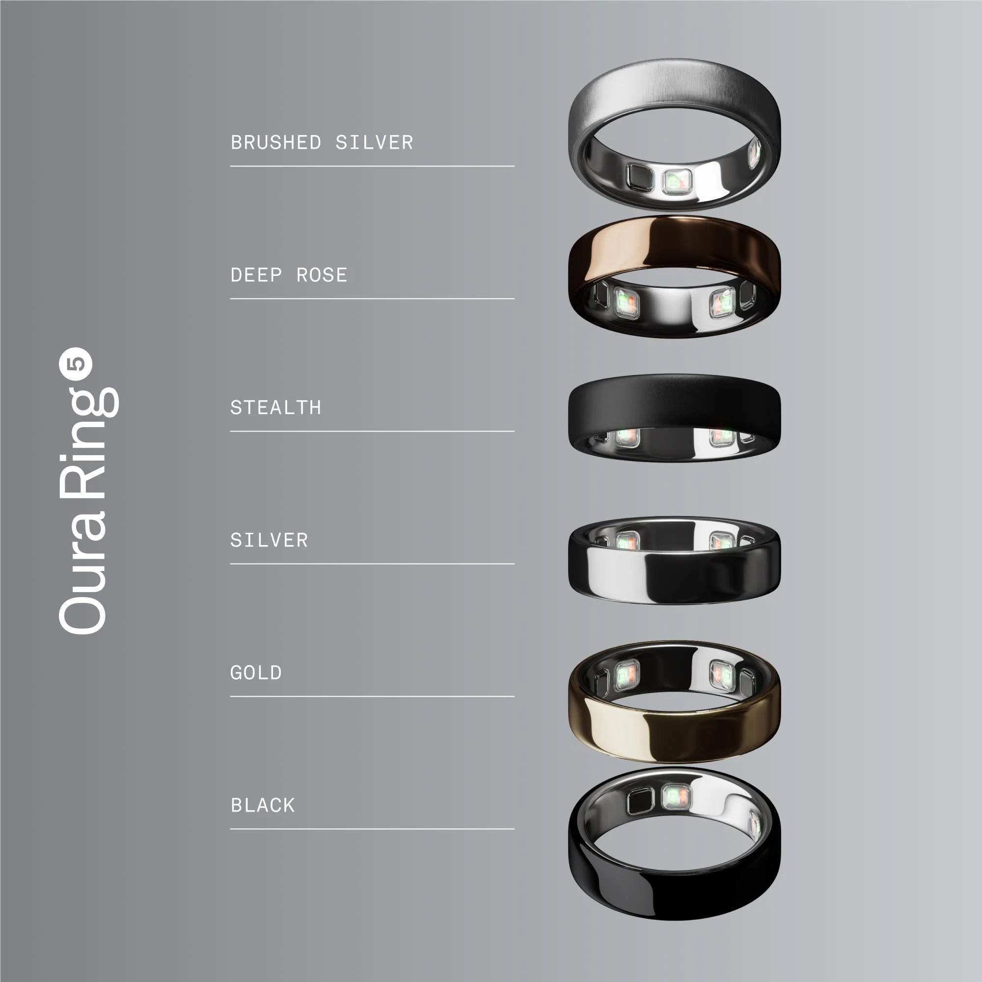 Oura Ring 5 [Size 9] (Brushed Silver)