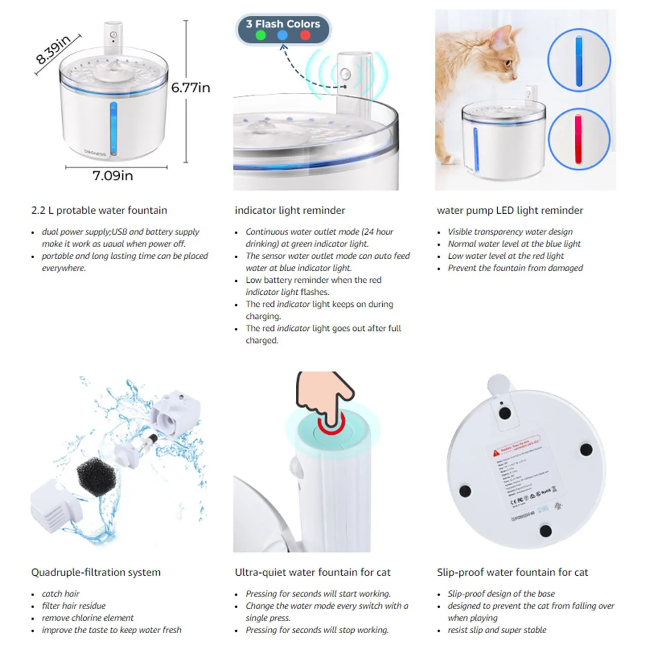 1559-dogness-d08-smart-sensor-fountain-2-2l-9.webp Dogness D08 Smart Sensor Fountain 2.2L
