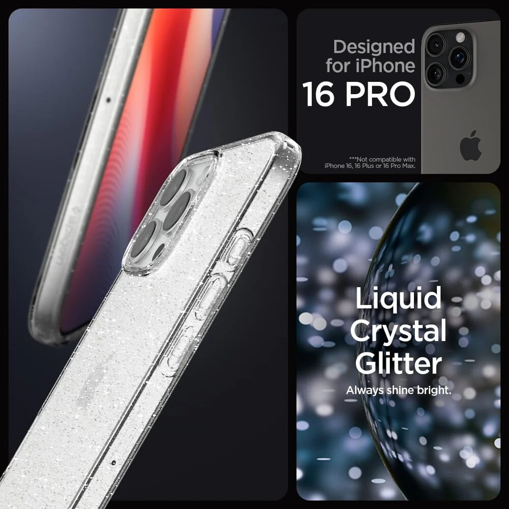 Spigen Apple iPhone 16 Pro Liquid Crystal Glitter Case - Crystal Quartz