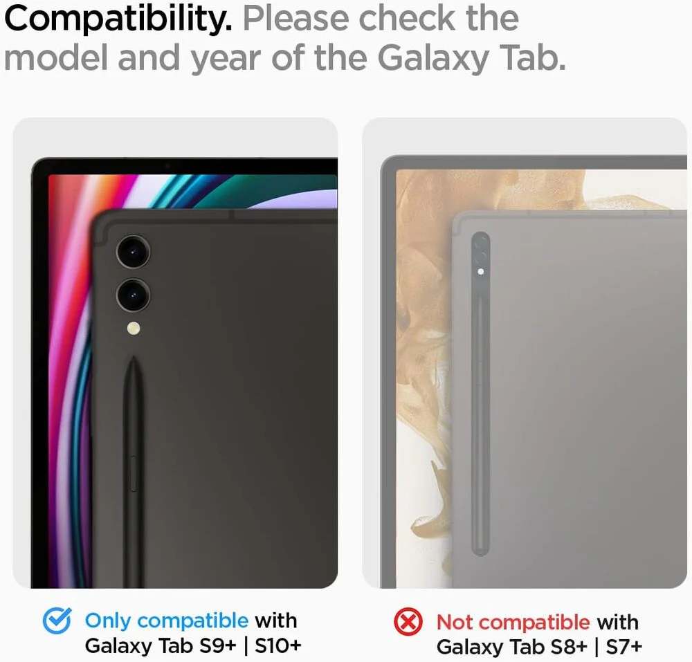Spigen Samsung Galaxy Tab S9 Plus 12.4 EZ Fit GLAS.tR Slim 1PC Glass Screen Protector - Clear