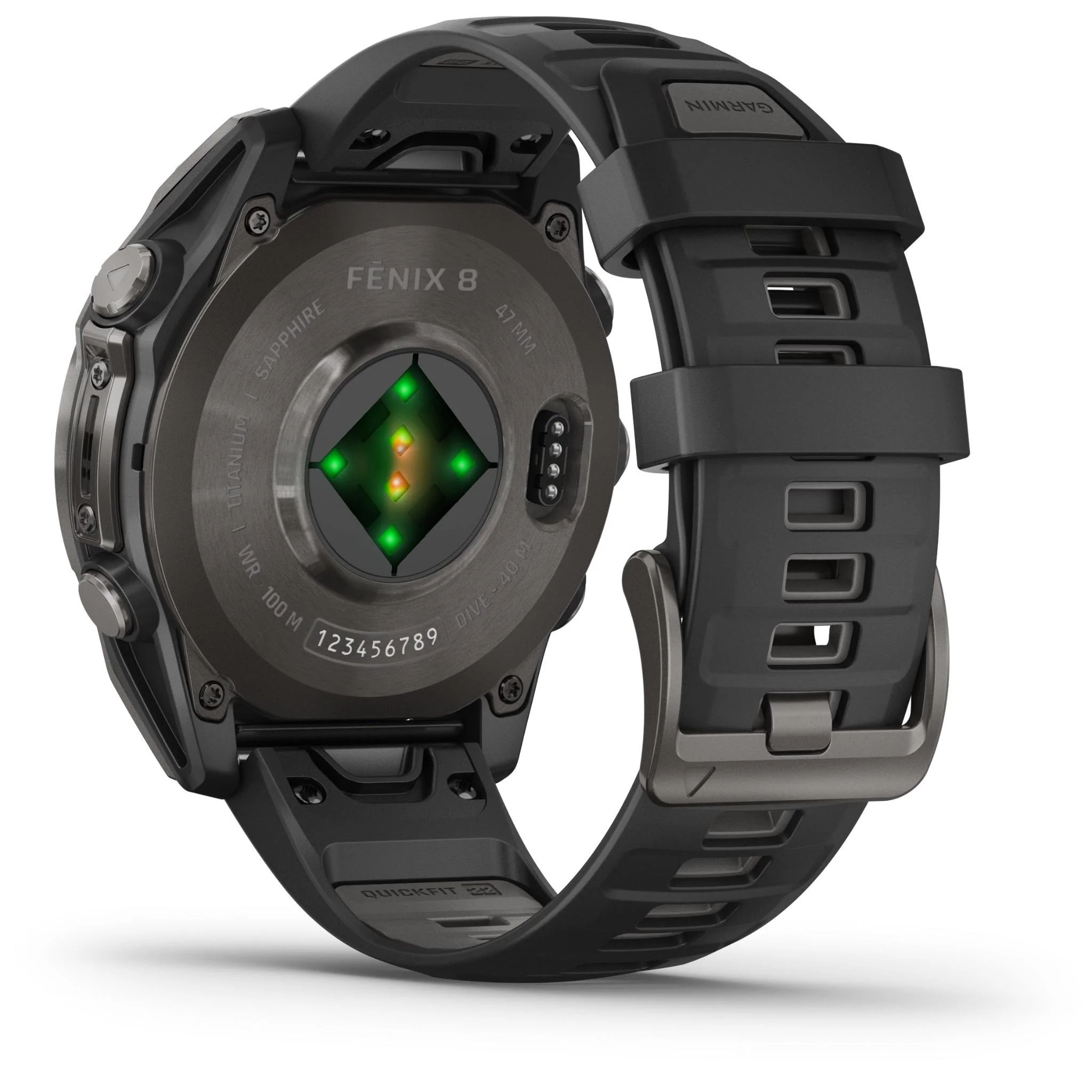 Garmin fenix® 8 47mm AMOLED Sapphire Edition Carbon Grey Titanium with Black + Pebble Grey Band