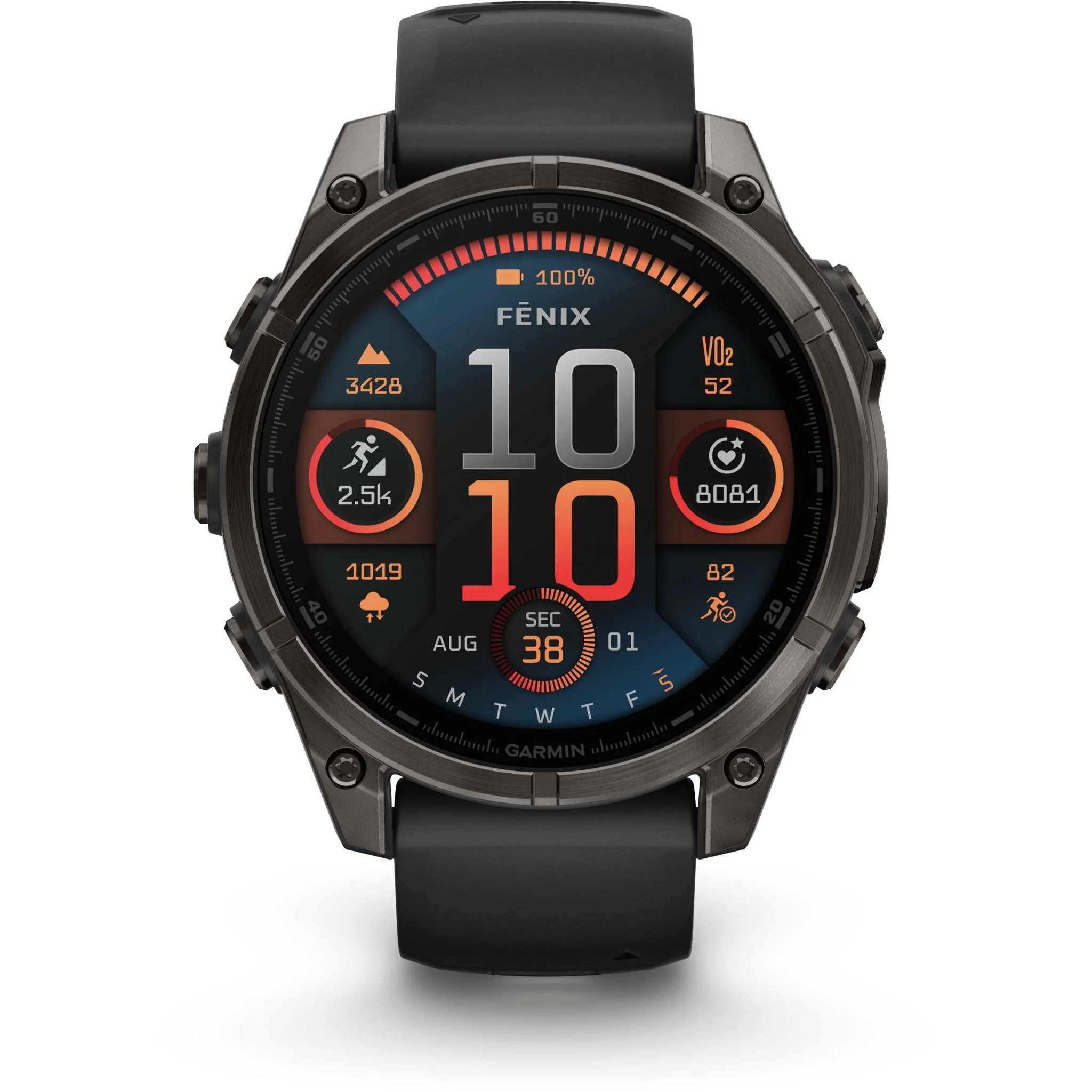 Garmin fenix® 8 47mm AMOLED Sapphire Edition Carbon Grey Titanium with Black + Pebble Grey Band
