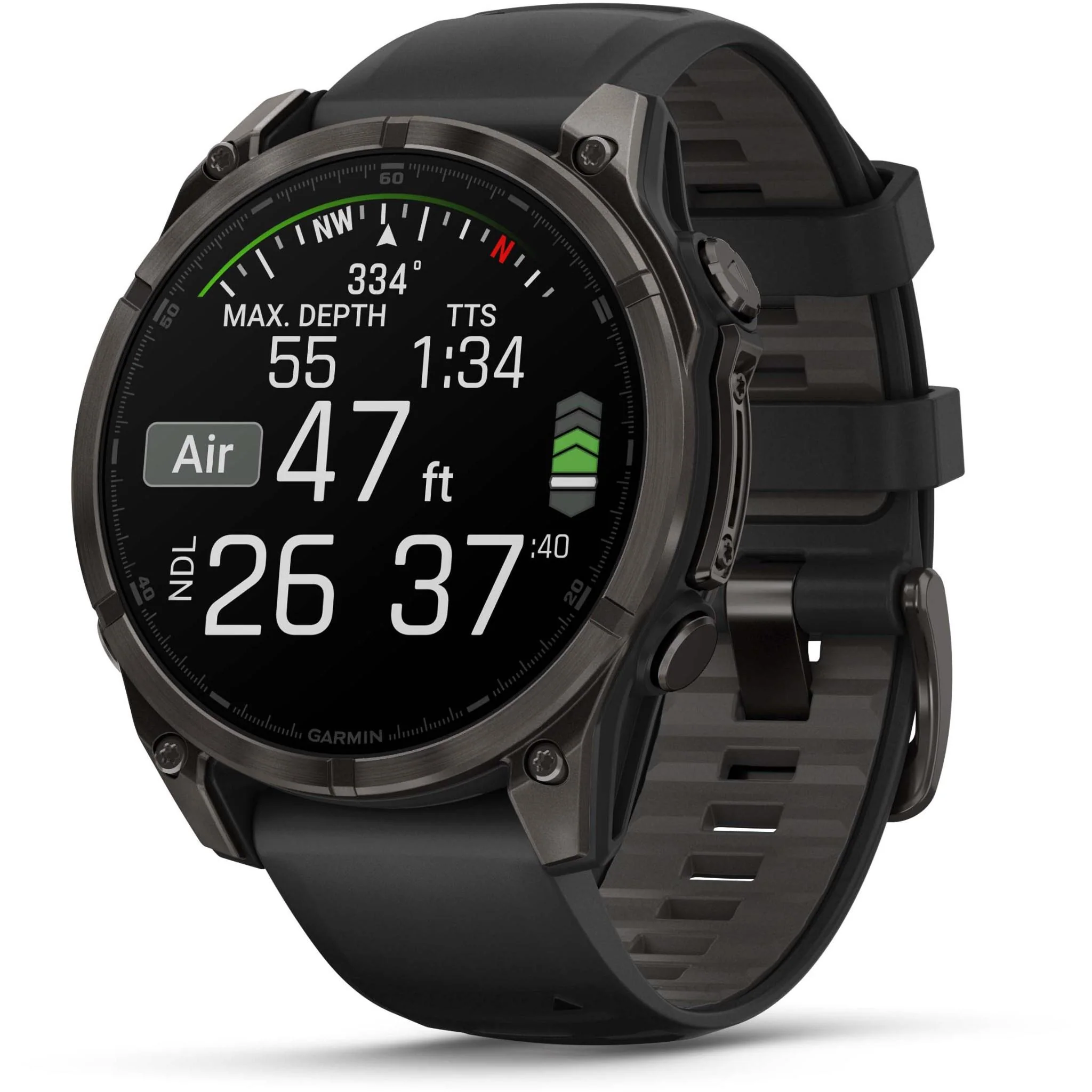 Garmin fenix® 8 47mm AMOLED Sapphire Edition Carbon Grey Titanium with Black + Pebble Grey Band