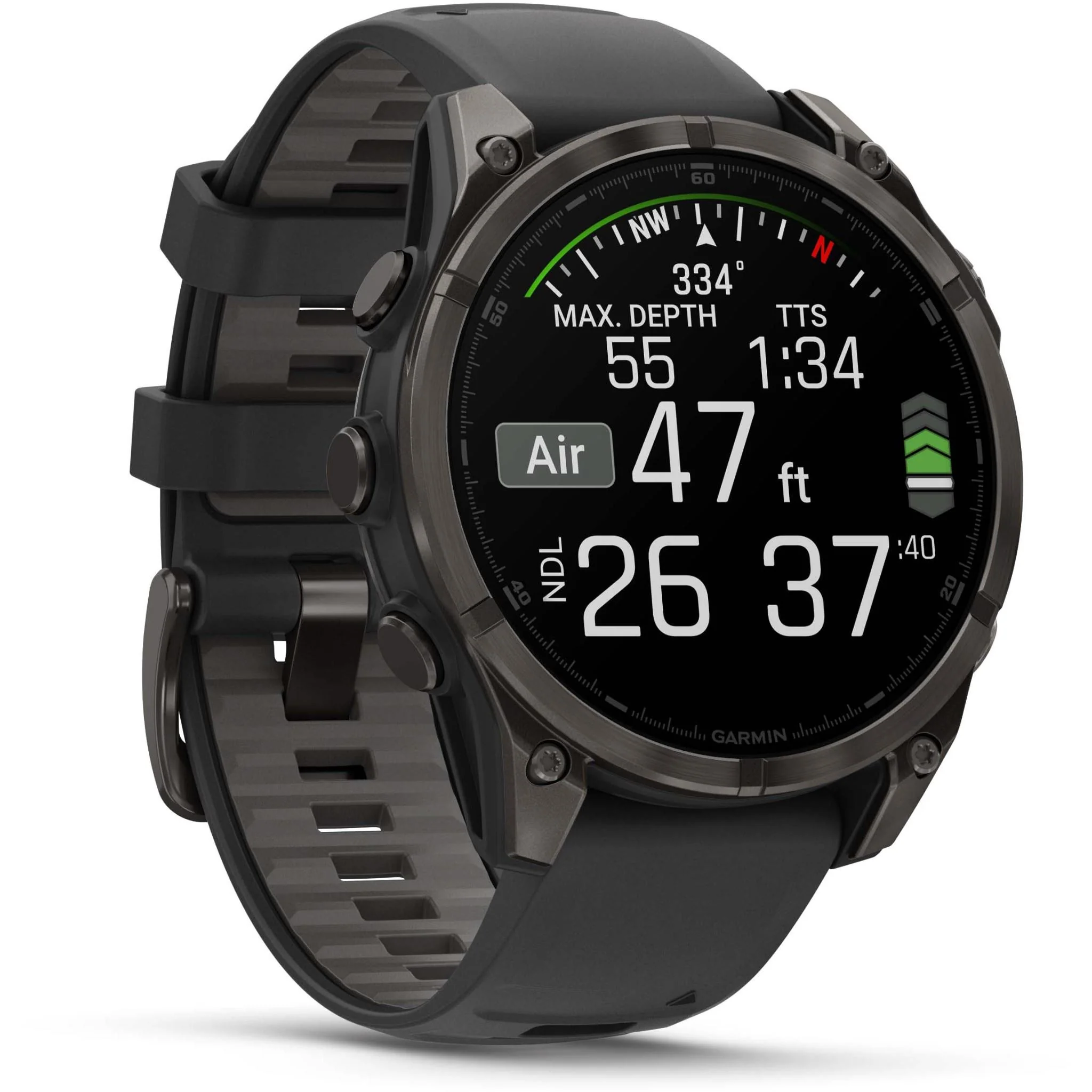 Garmin fenix® 8 47mm AMOLED Sapphire Edition Carbon Grey Titanium with Black + Pebble Grey Band