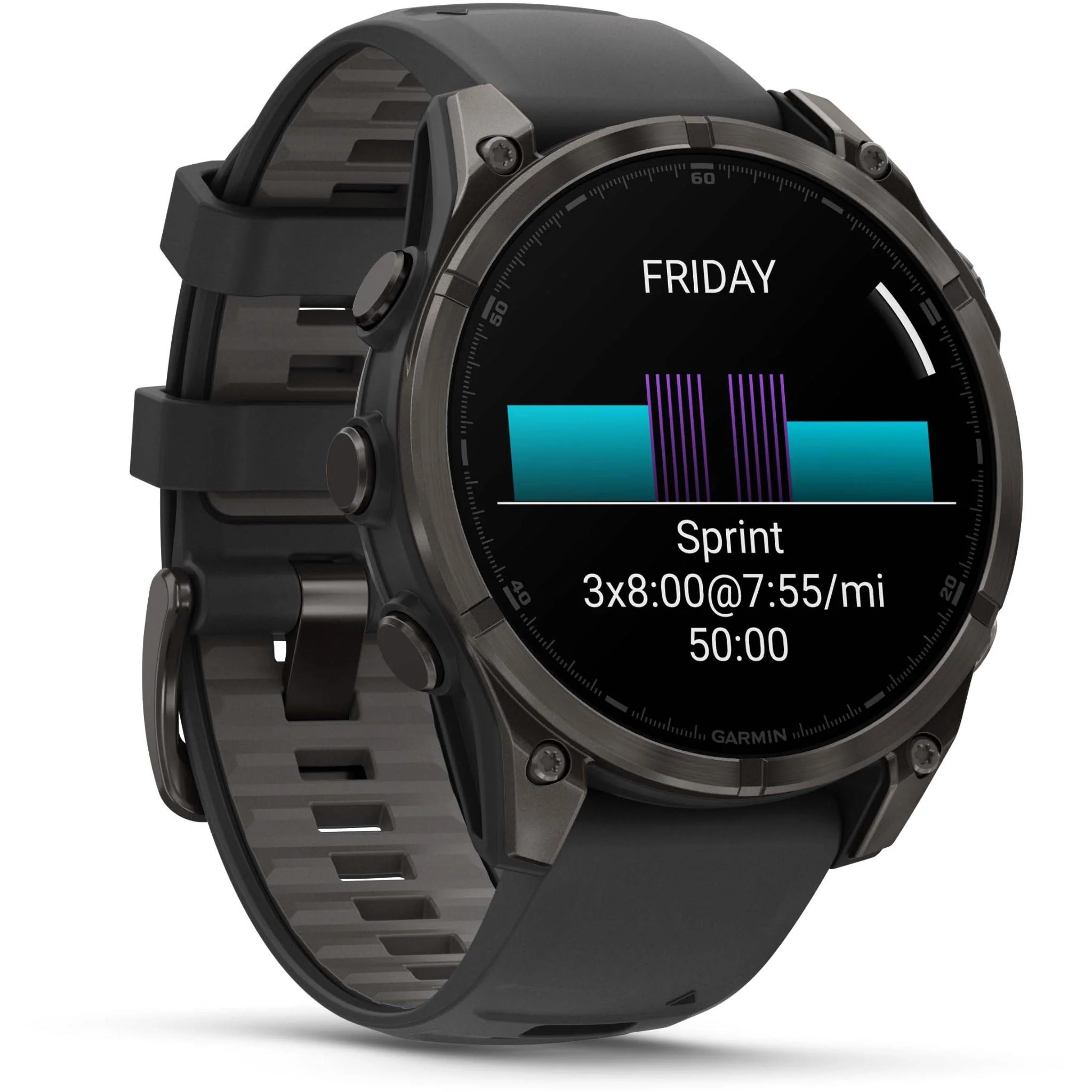 Garmin fenix® 8 47mm AMOLED Sapphire Edition Carbon Grey Titanium with Black + Pebble Grey Band