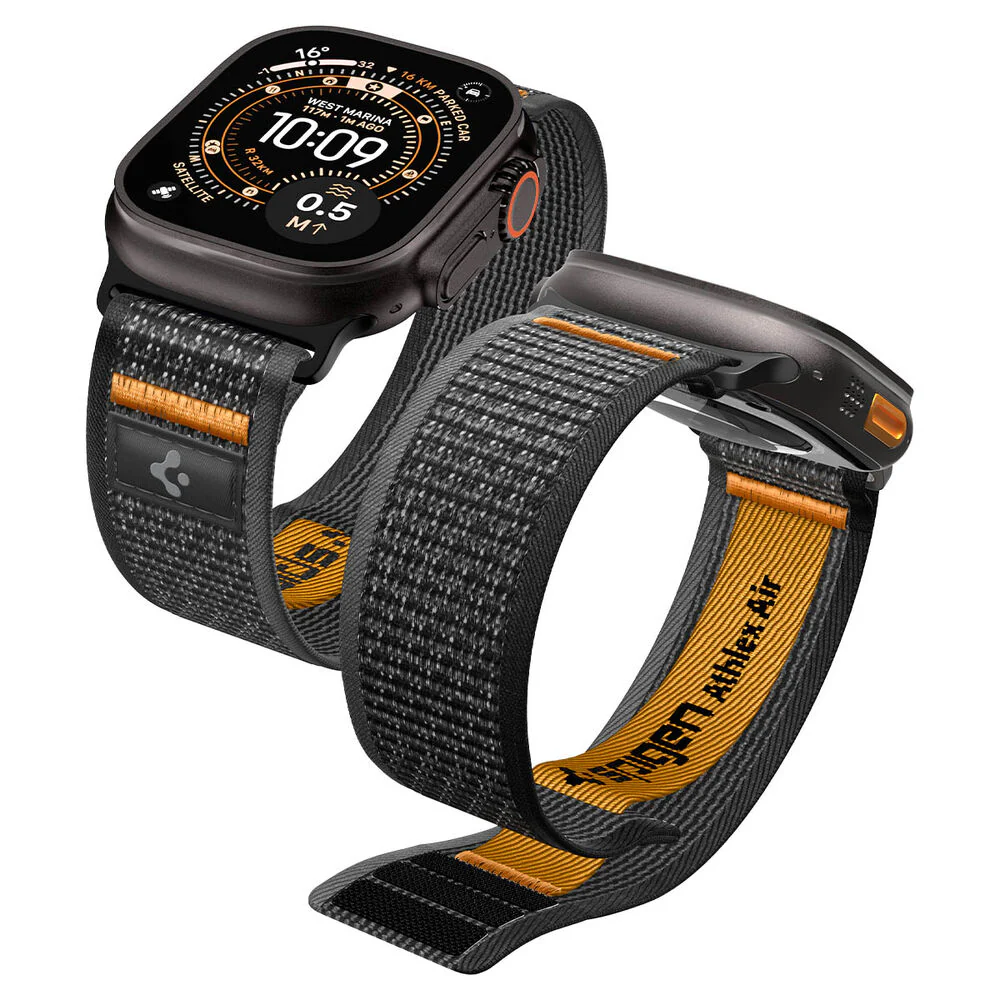 Spigen Apple Watch 49mm 46mm 45mm 44mm 42mm Athlex Air 2 Wristband (Active Black Orange)