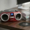 Lenoxx Portable CD Player 4W Speaker with FM Radio & AUX In (Red)