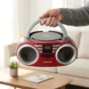 Lenoxx Portable CD Player 4W Speaker with FM Radio & AUX In (Red)