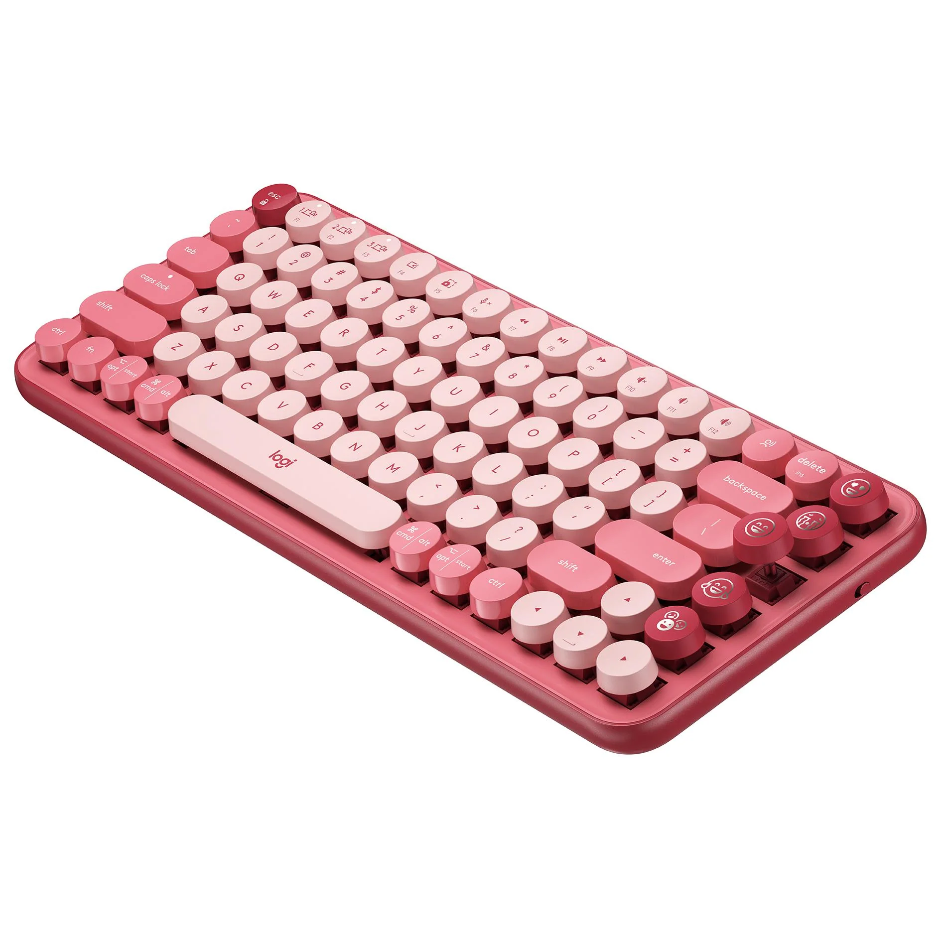 Logitech POP Keys Wireless Mechanical Keyboard with Emoji Keys (Heartbreaker Rose)