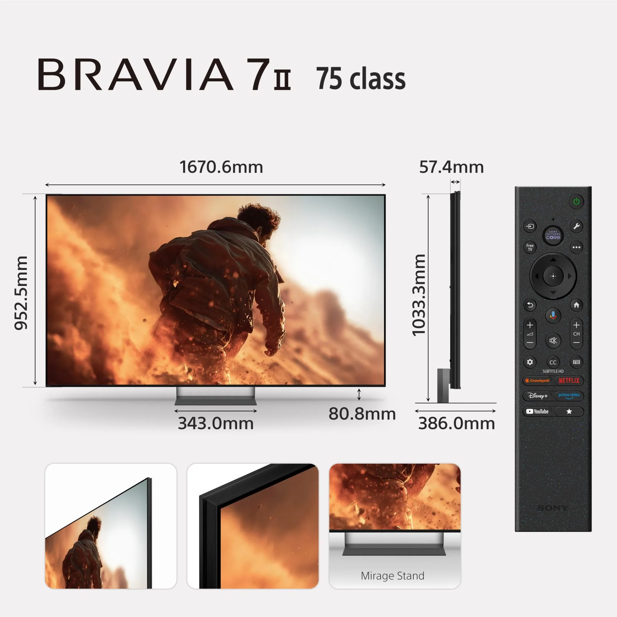 Sony 75" BRAVIA 7 II True RGB Mini-LED AI 4K Google TV [2026]
