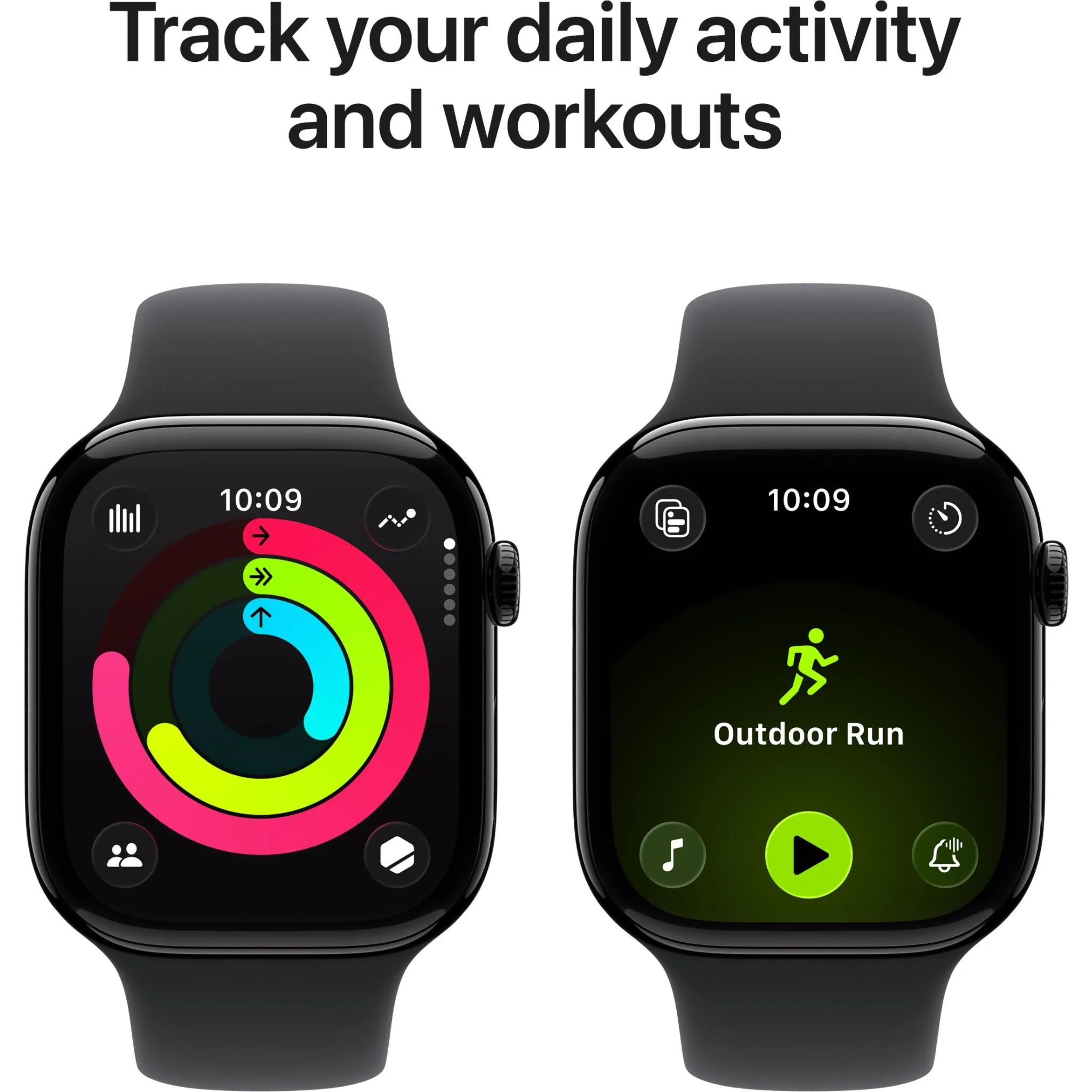 Apple Watch Series 11 46mm Jet Black Aluminium Case GPS Sport Band (M/L) [Black]