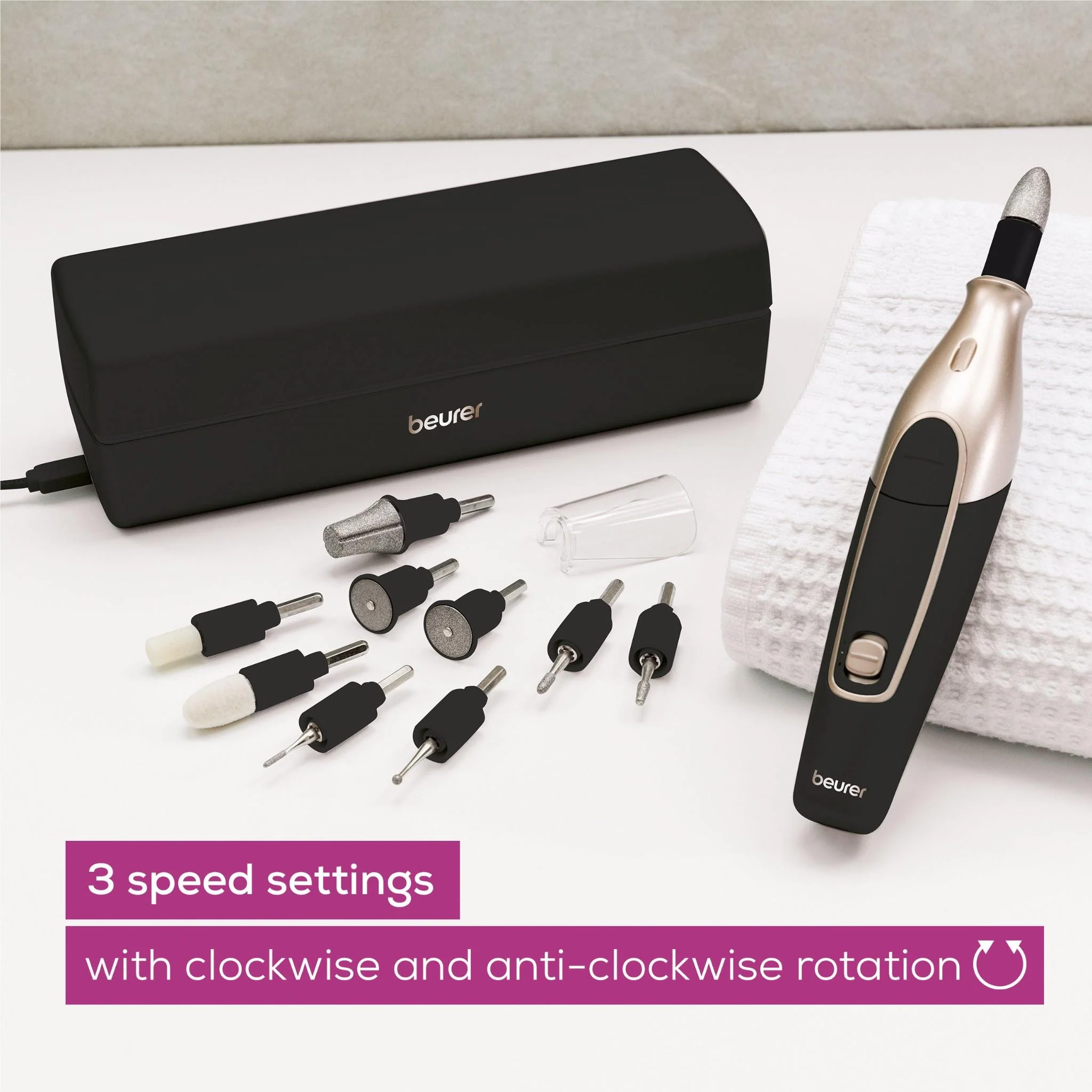 Beurer MP84SE Special Edition Manicure/Pedicure Set with Charging & Storage Case