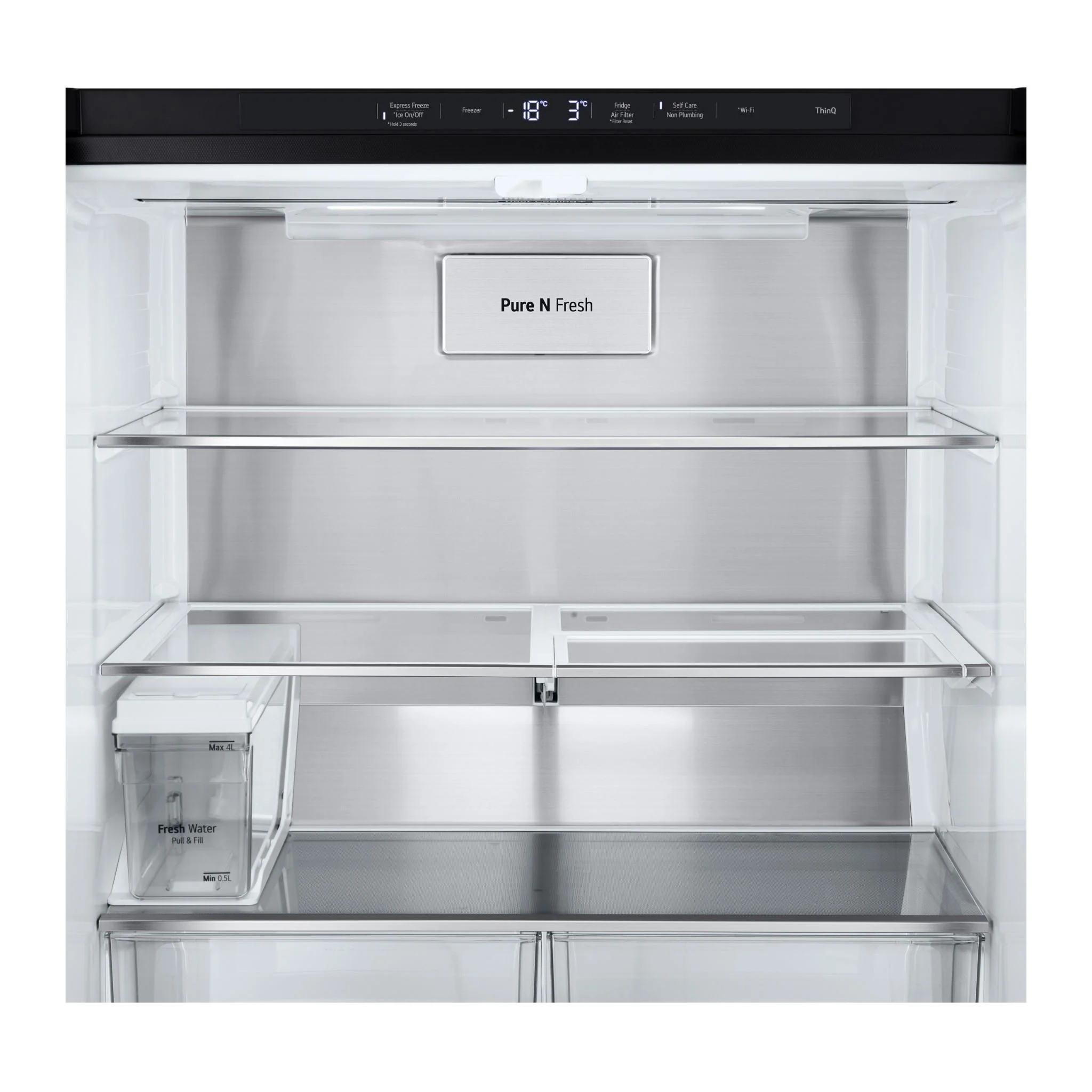 LG GF-LN500MBL 506L Slim French Door Fridge (Matte Black) [Non-Plumbed]