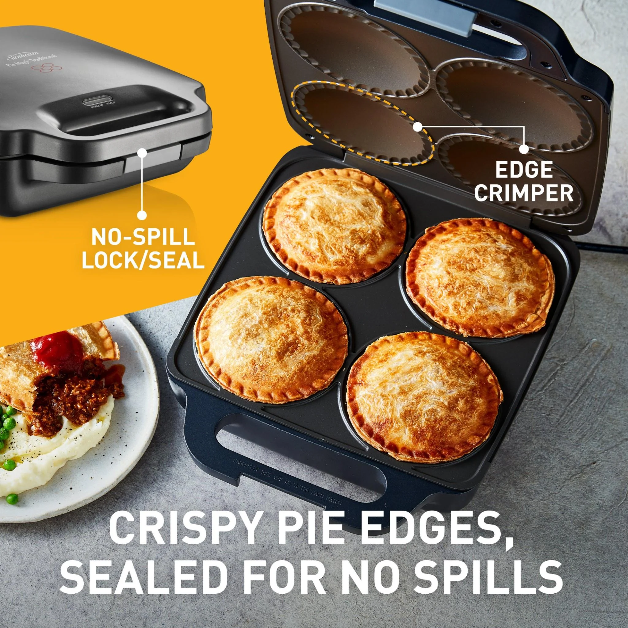 Sunbeam Pie Magic Traditional 4 Up Pie Maker