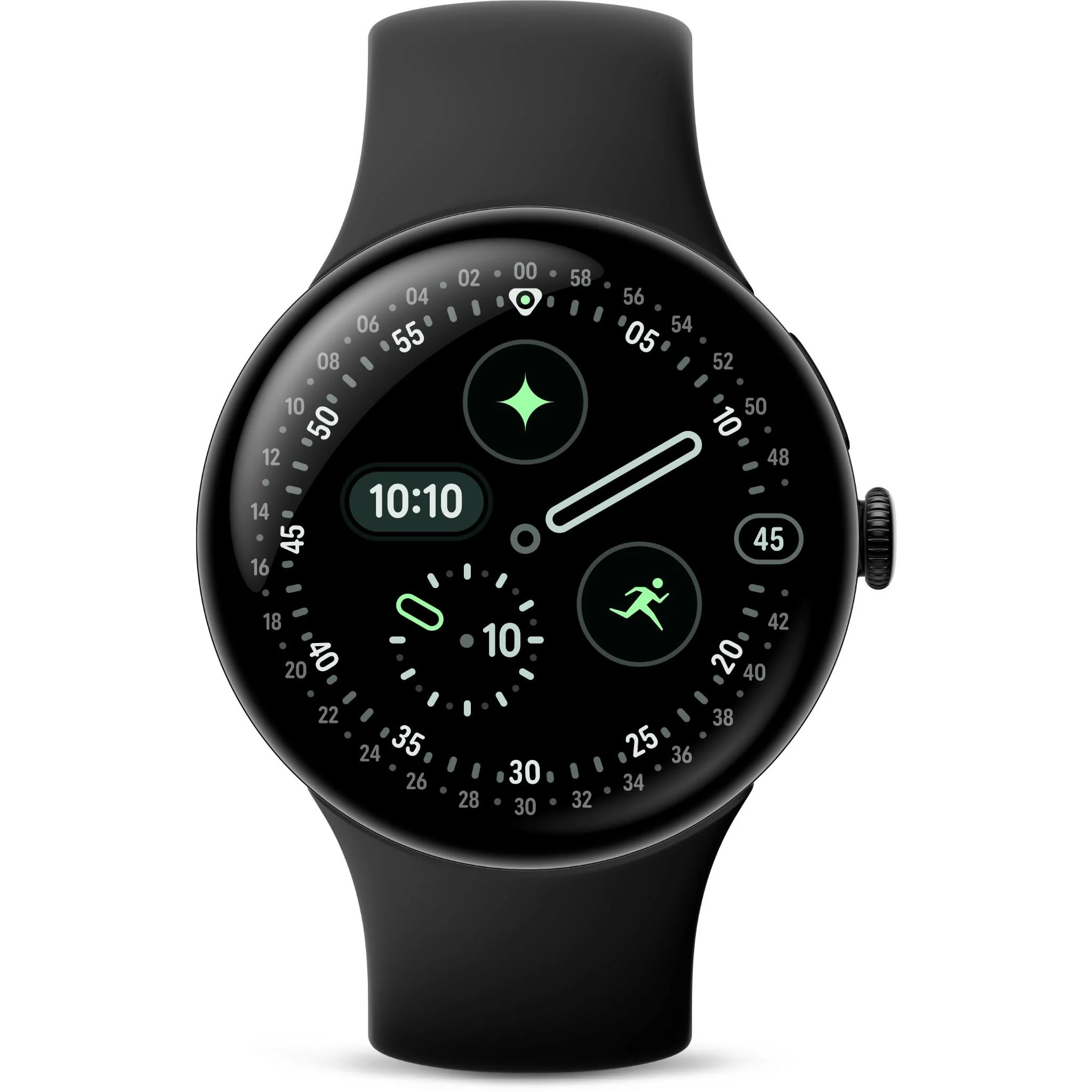 Google Pixel Watch 4 LTE 45mm ((Matte Black with Obsidian Active Band)
