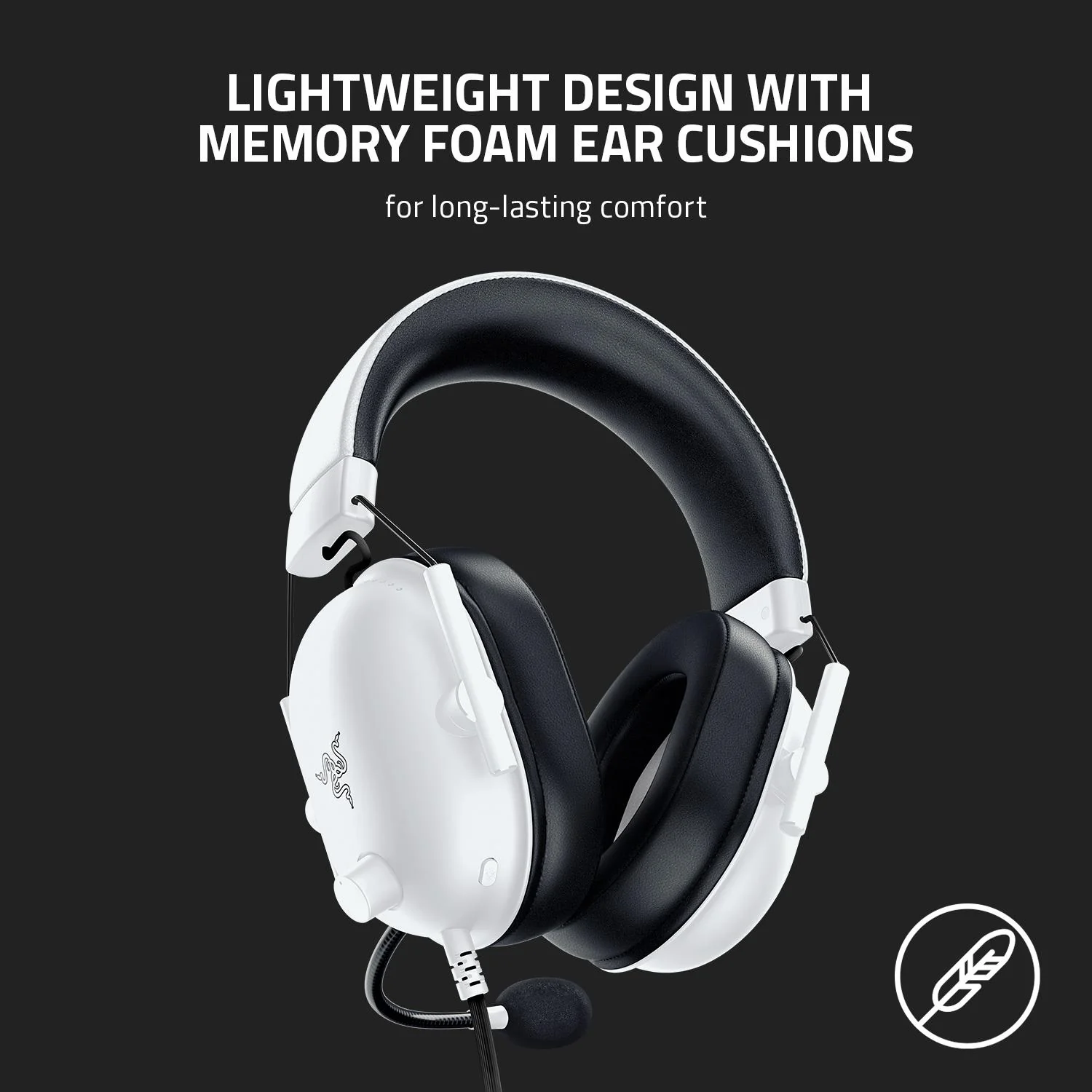 Razer BlackShark V2 X Wired Gaming Headset (White Edition)