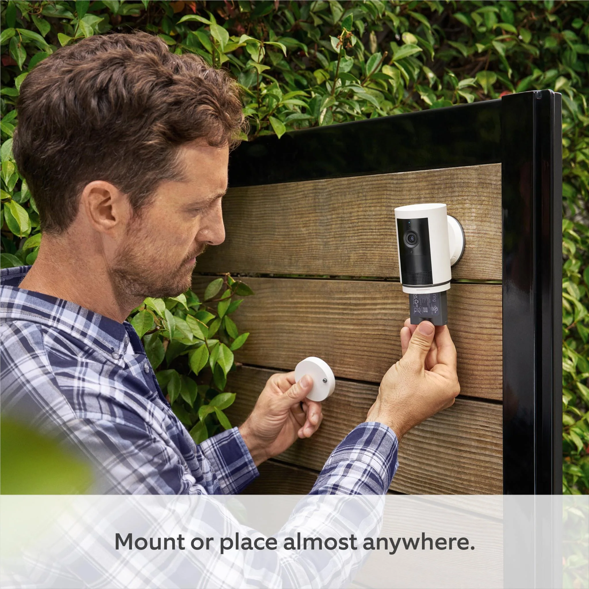 Ring Outdoor Security Camera Plus 2K Battery (White) [3 Pack]