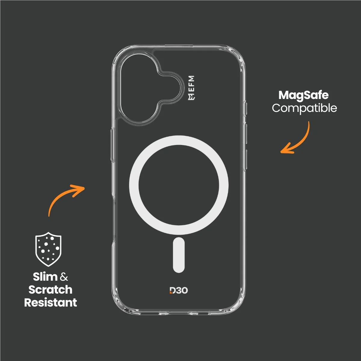 EFM Manhattan Case with D3O Bio for iPhone 16 (Clear)