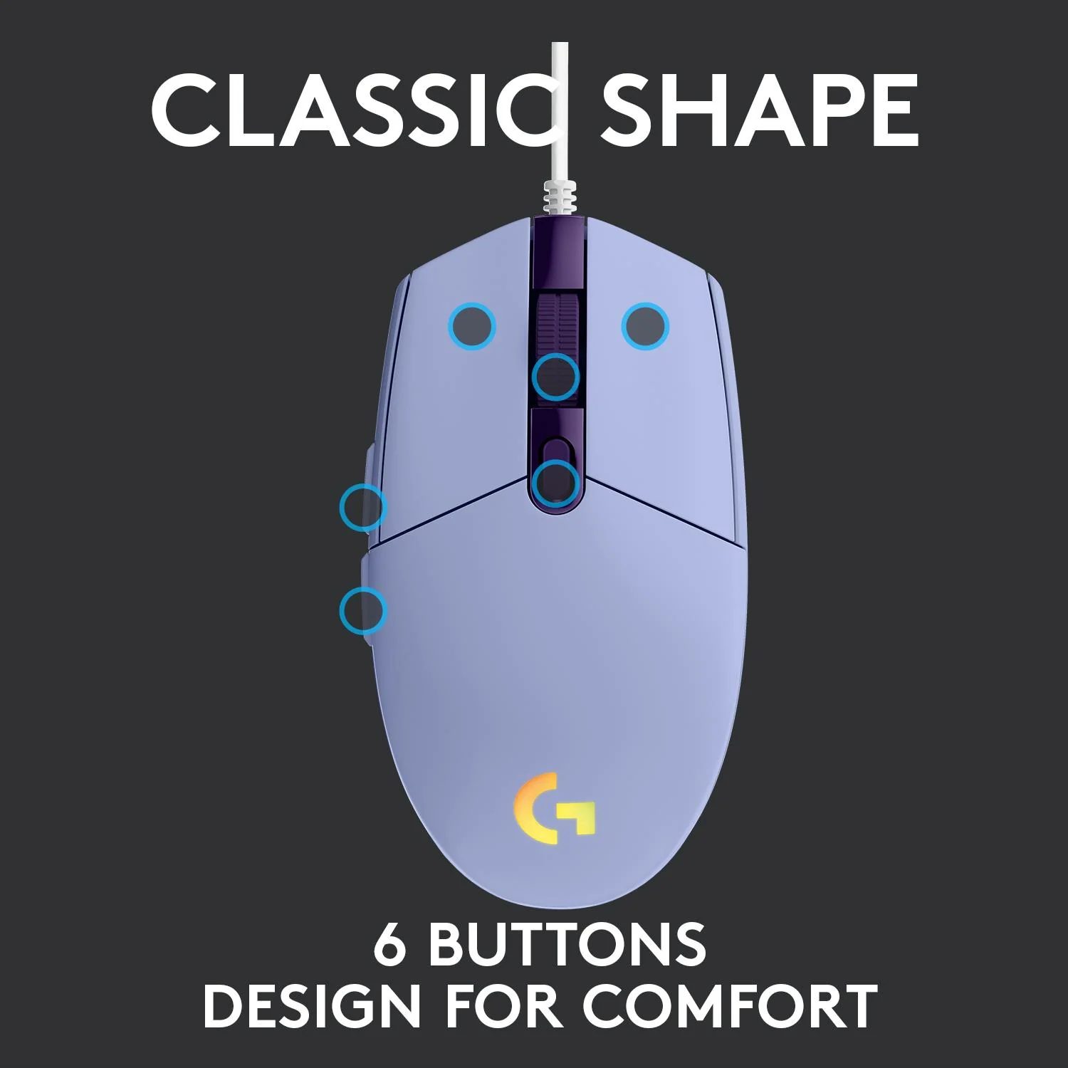 Logitech G203 LIGHTSYNC Gaming Mouse (Lilac)