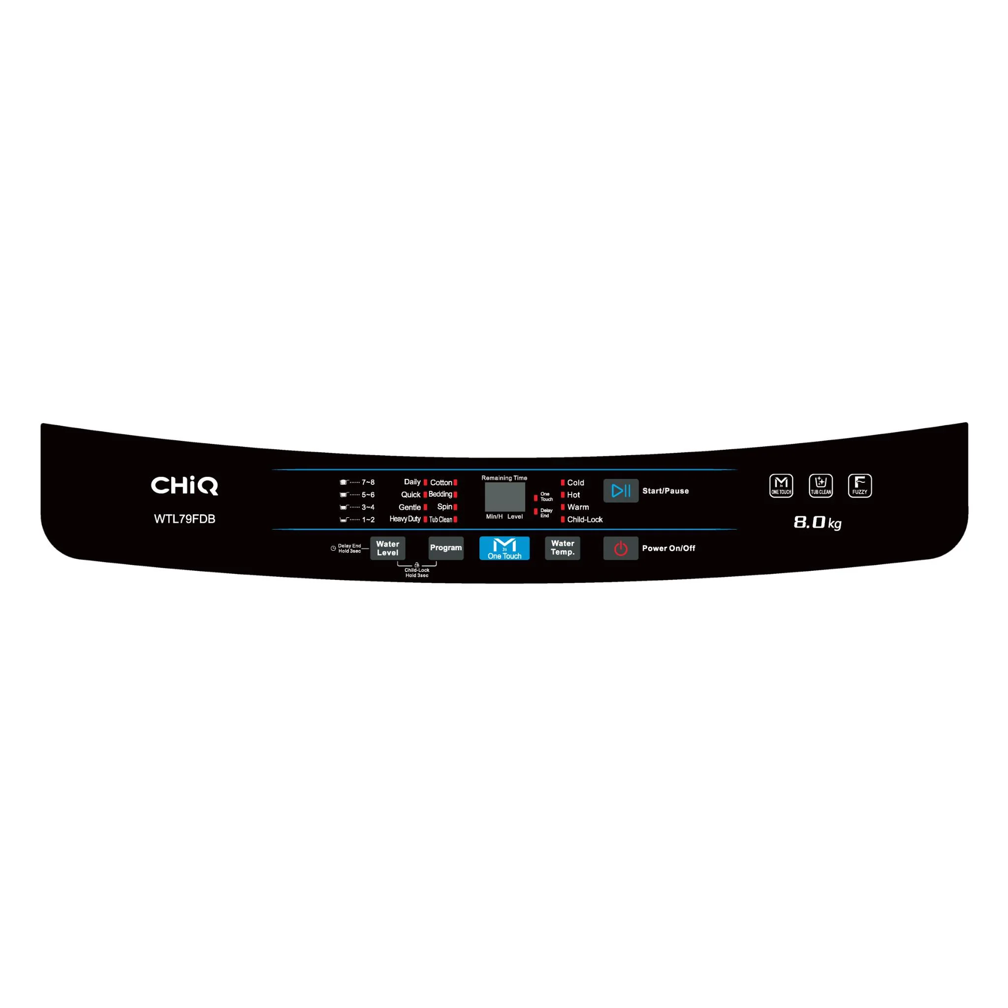 CHiQ WTL79FDB 8kg Top Load Washer (Black)