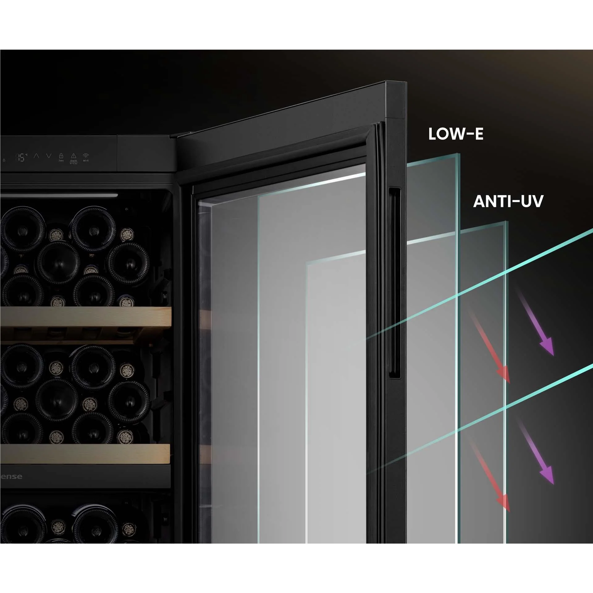 Hisense HRWC108B 108-Botttle Dual-Zone Wine Cabinet