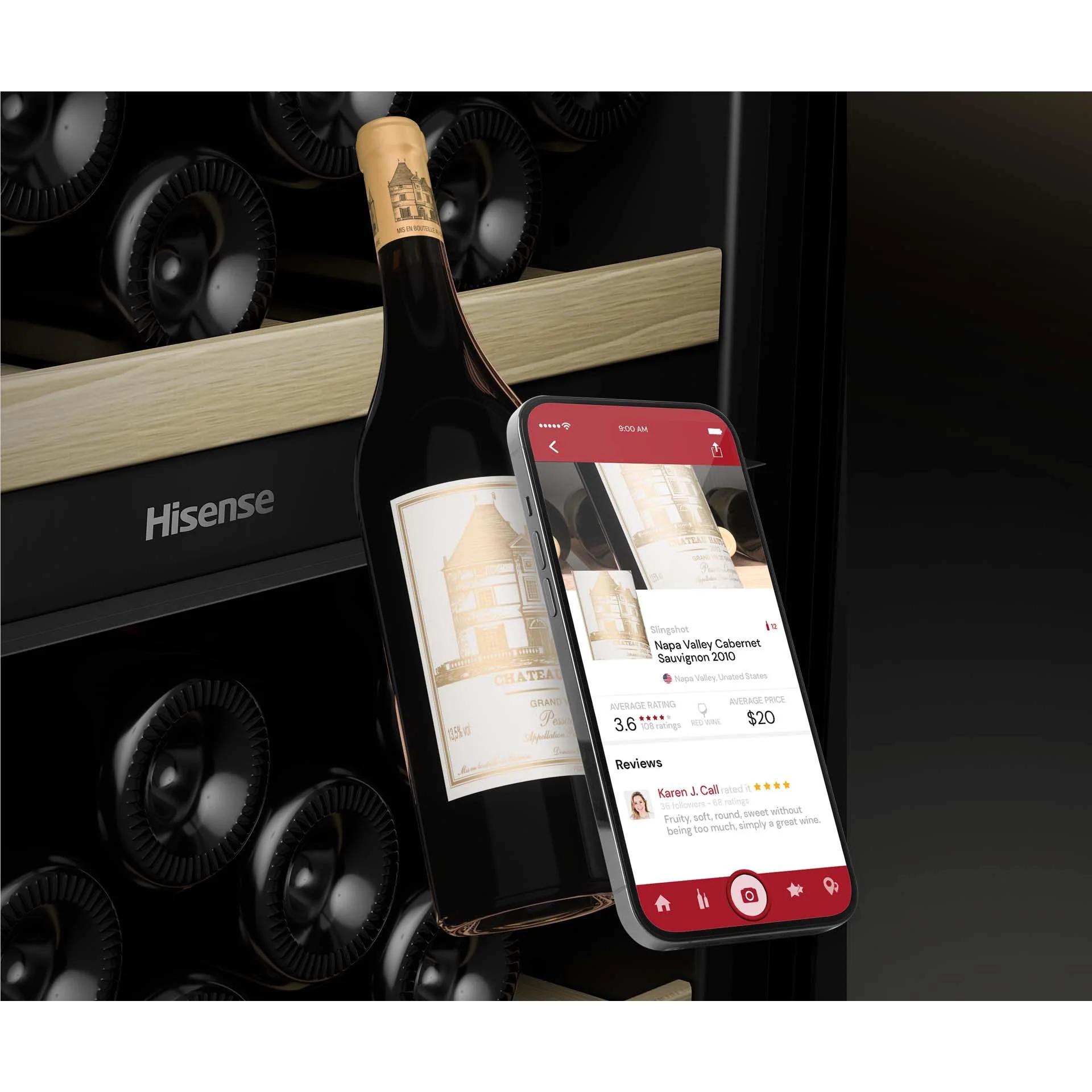 Hisense HRWC108B 108-Botttle Dual-Zone Wine Cabinet