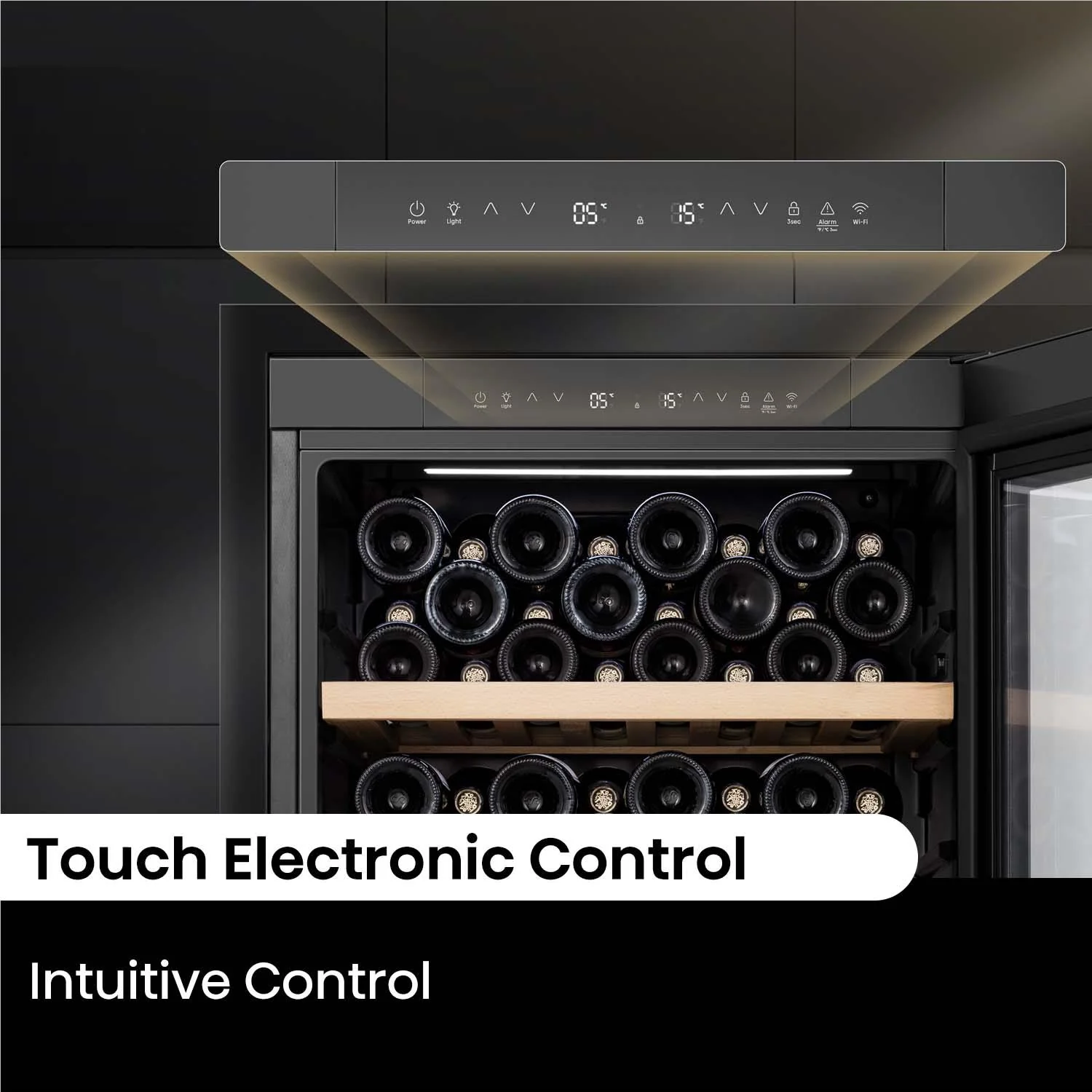 Hisense HRWC108B 108-Botttle Dual-Zone Wine Cabinet