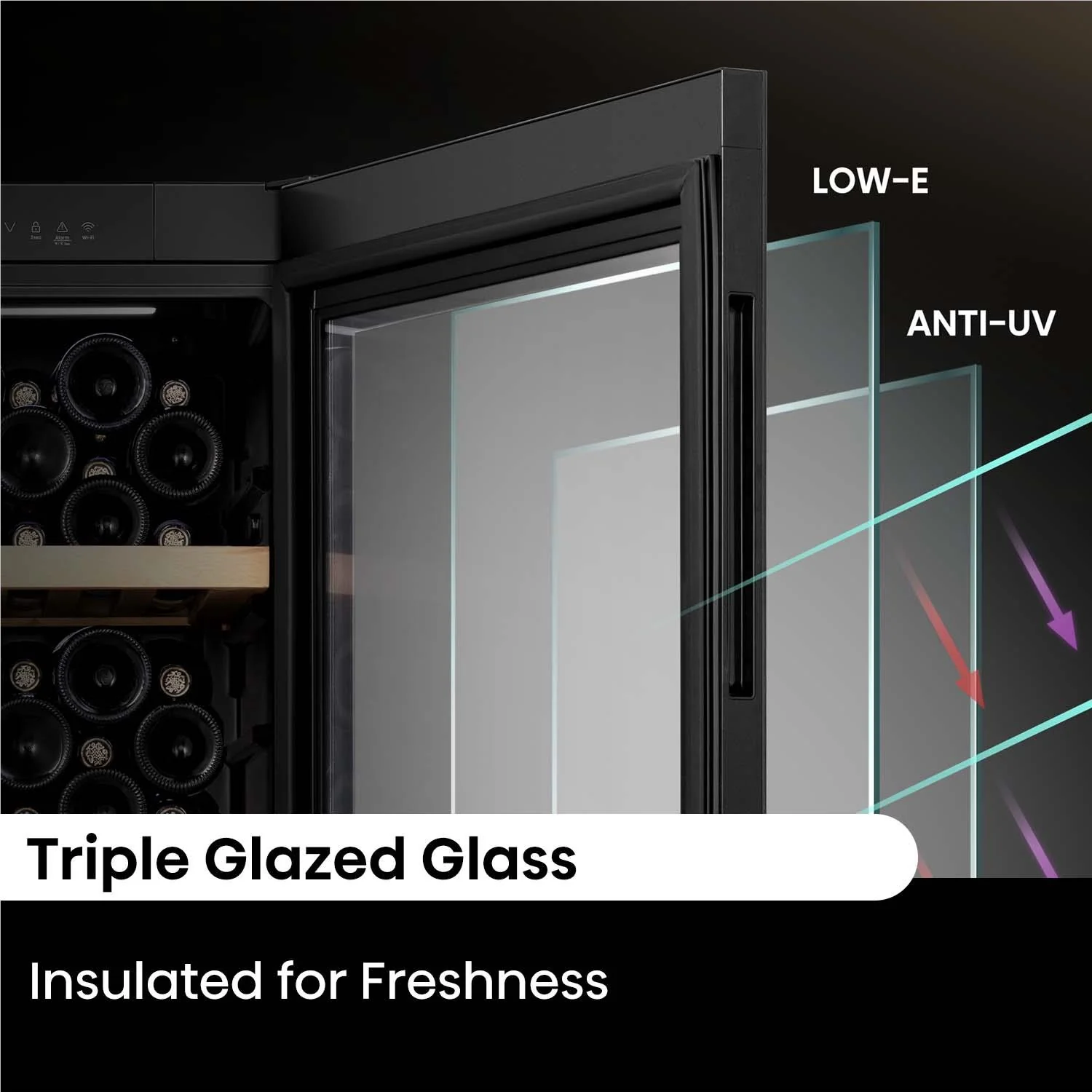 Hisense HRWC108B 108-Botttle Dual-Zone Wine Cabinet