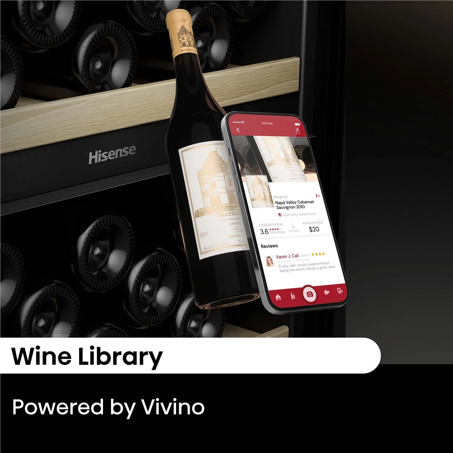 Hisense HRWC108B 108-Botttle Dual-Zone Wine Cabinet