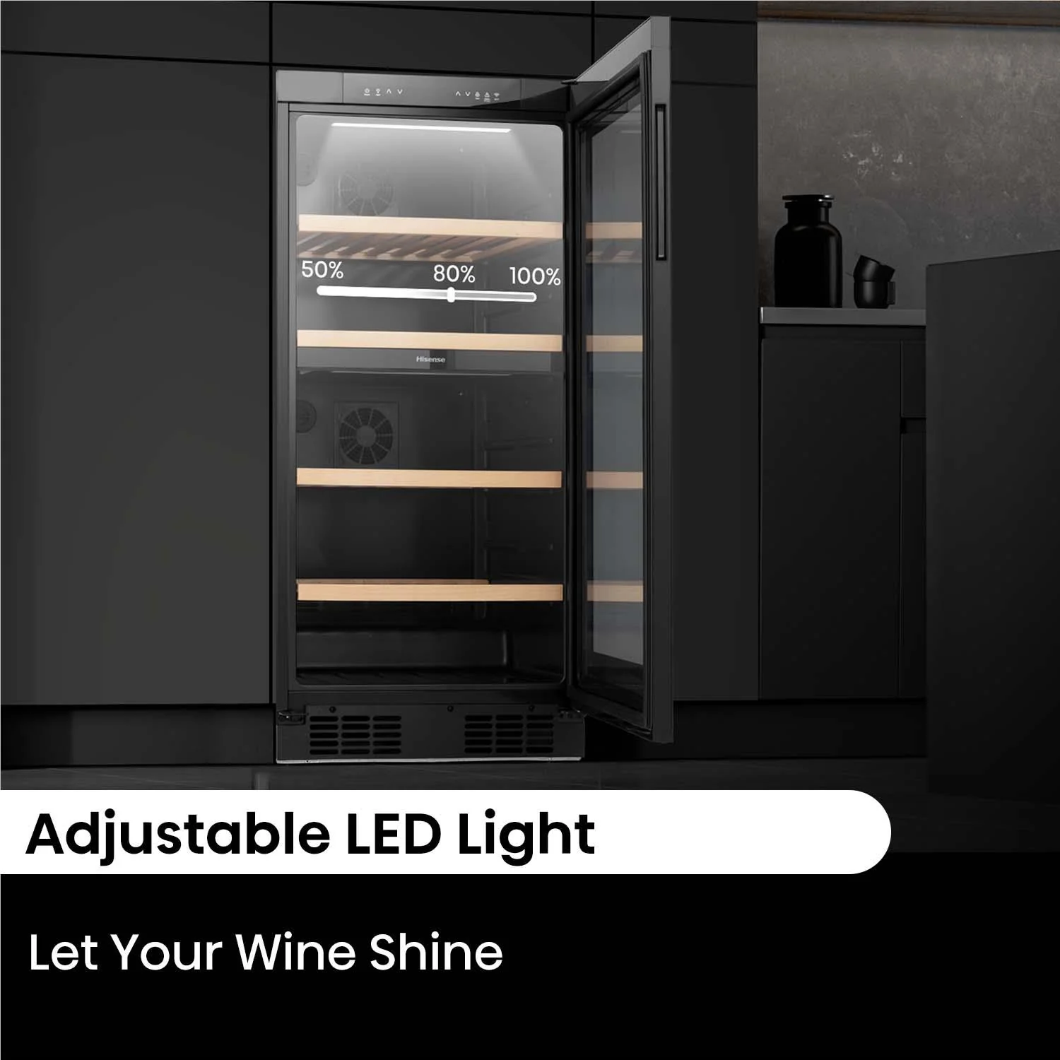 Hisense HRWC108B 108-Botttle Dual-Zone Wine Cabinet