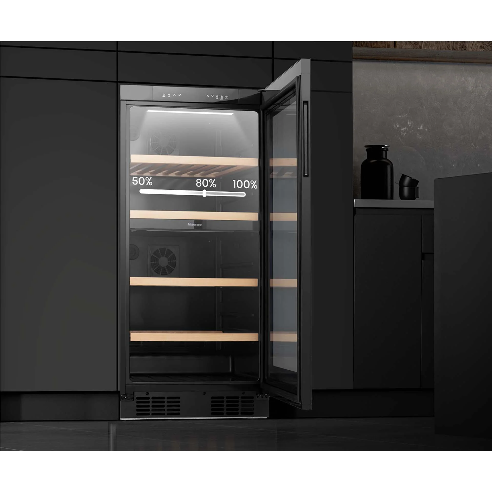 Hisense HRWC108B 108-Botttle Dual-Zone Wine Cabinet