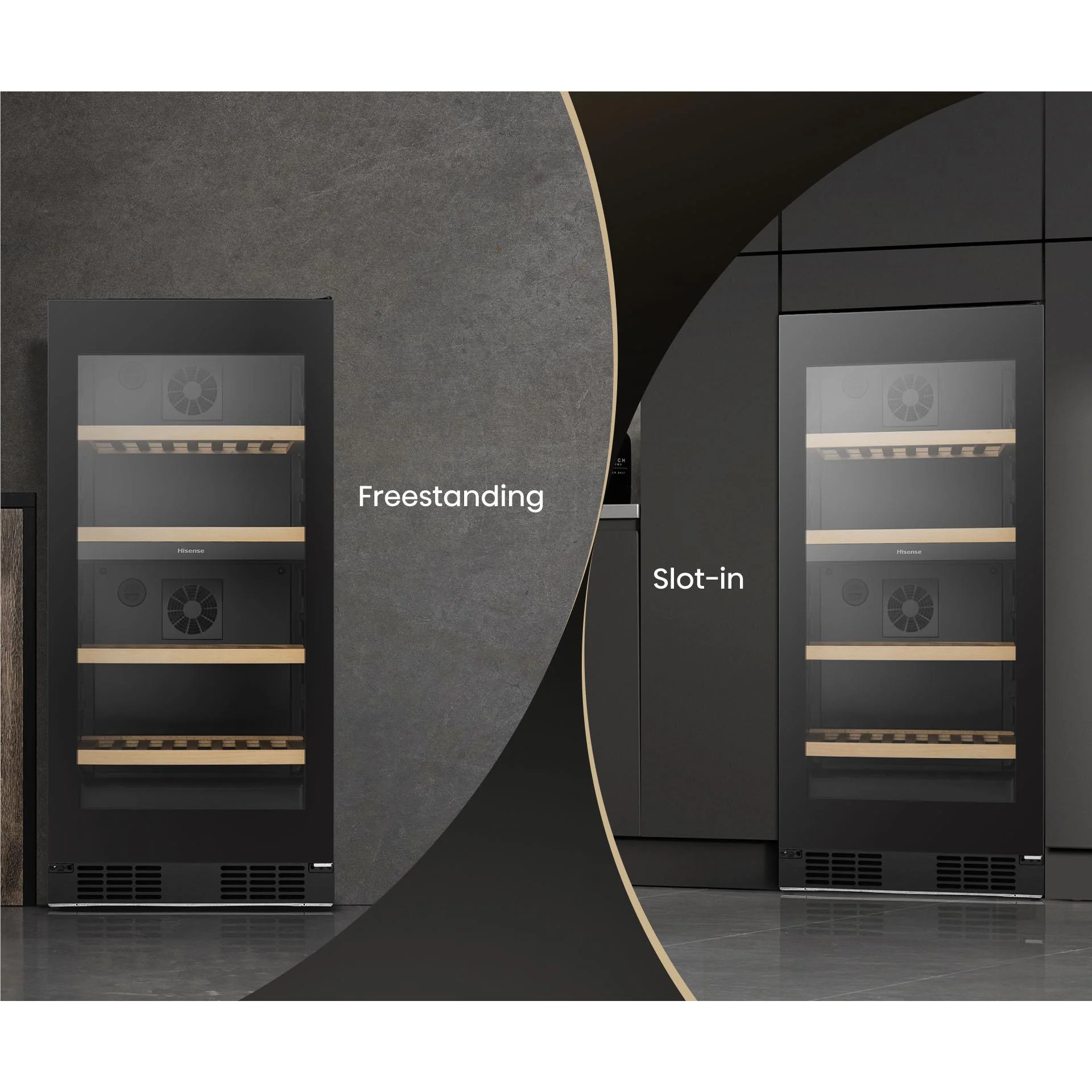 Hisense HRWC108B 108-Botttle Dual-Zone Wine Cabinet